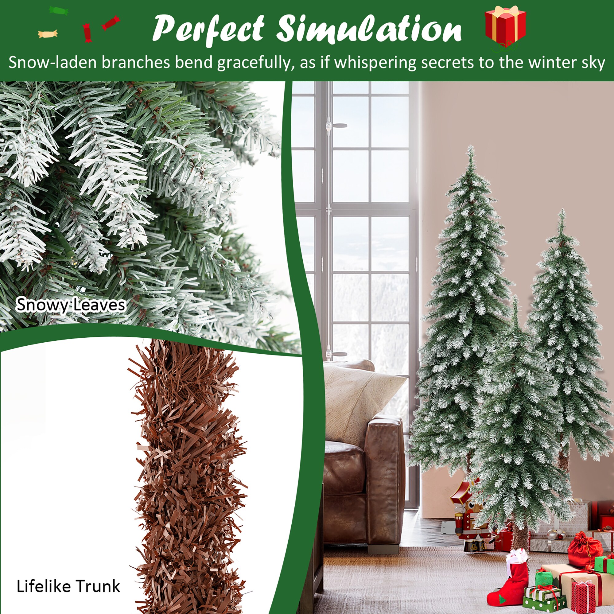 Costway LWS00765 Artificial-Christmas-Trees - View #7