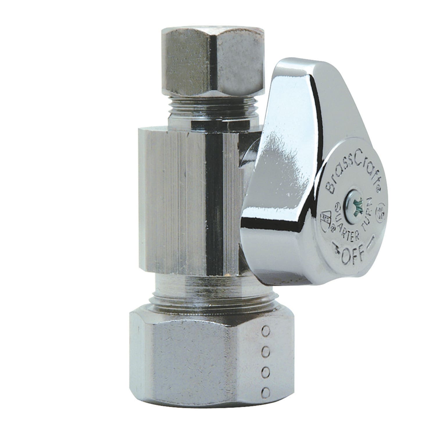 BrassCraft  1/2 in. Compression outlets Compression Brass Straight Stop Valve