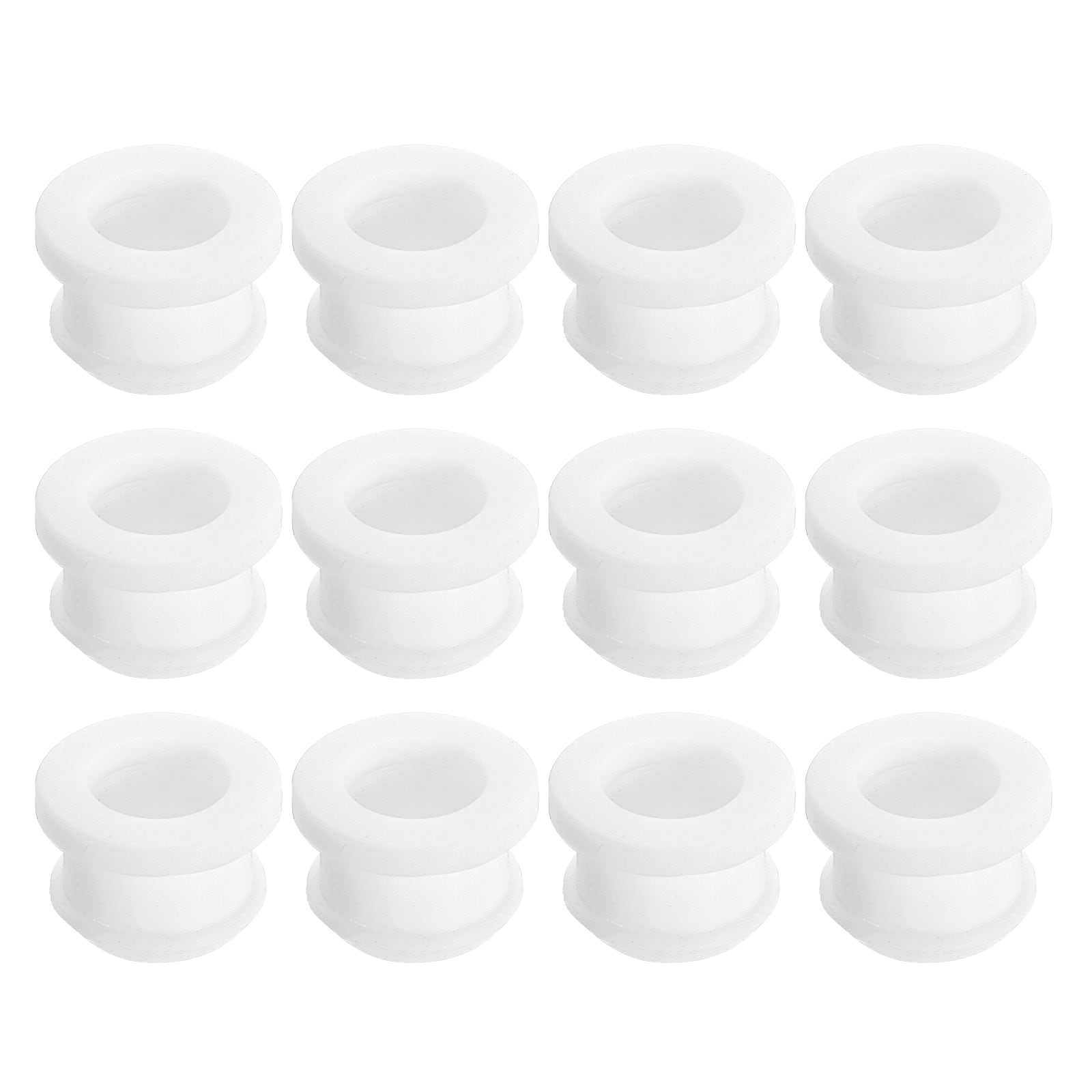 Unique Bargains 12pcs Rubber Grommets 12.5mm Drill Hole 9.5mm ID Hole Top Hat Grommet White Silicone Rubber Hole Plug Gasket for Wiring Automotive #S26030600UX4383