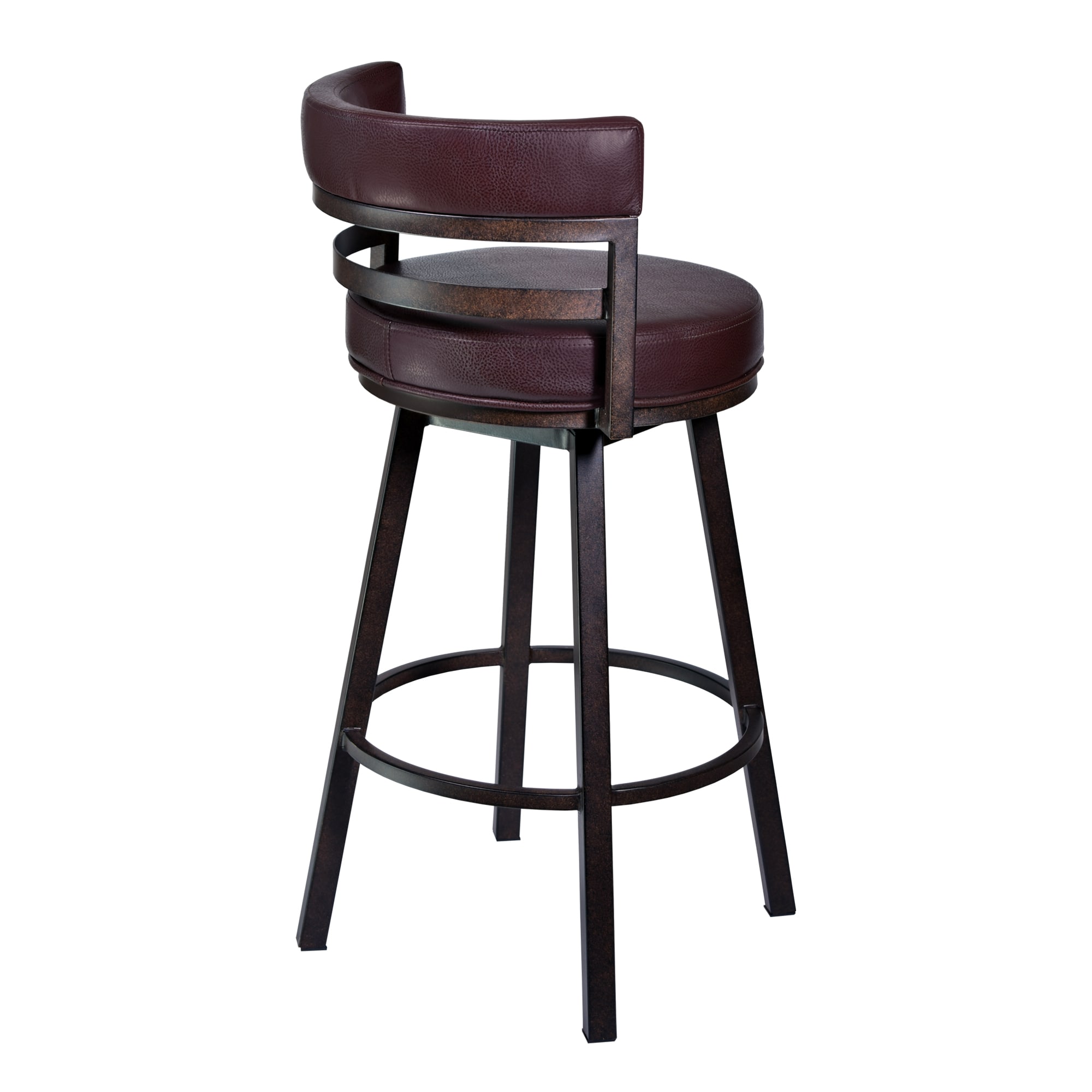 Armen Living 721535746842 Auburn Bay 26.0-Inches H Counter height Bucket seat Upholstered Swivel Metal Bar Stool with Arms