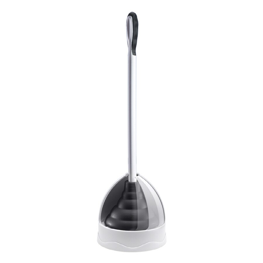 Waxman 7506360 White Plunger with Storage Caddy Included 19-in Handle