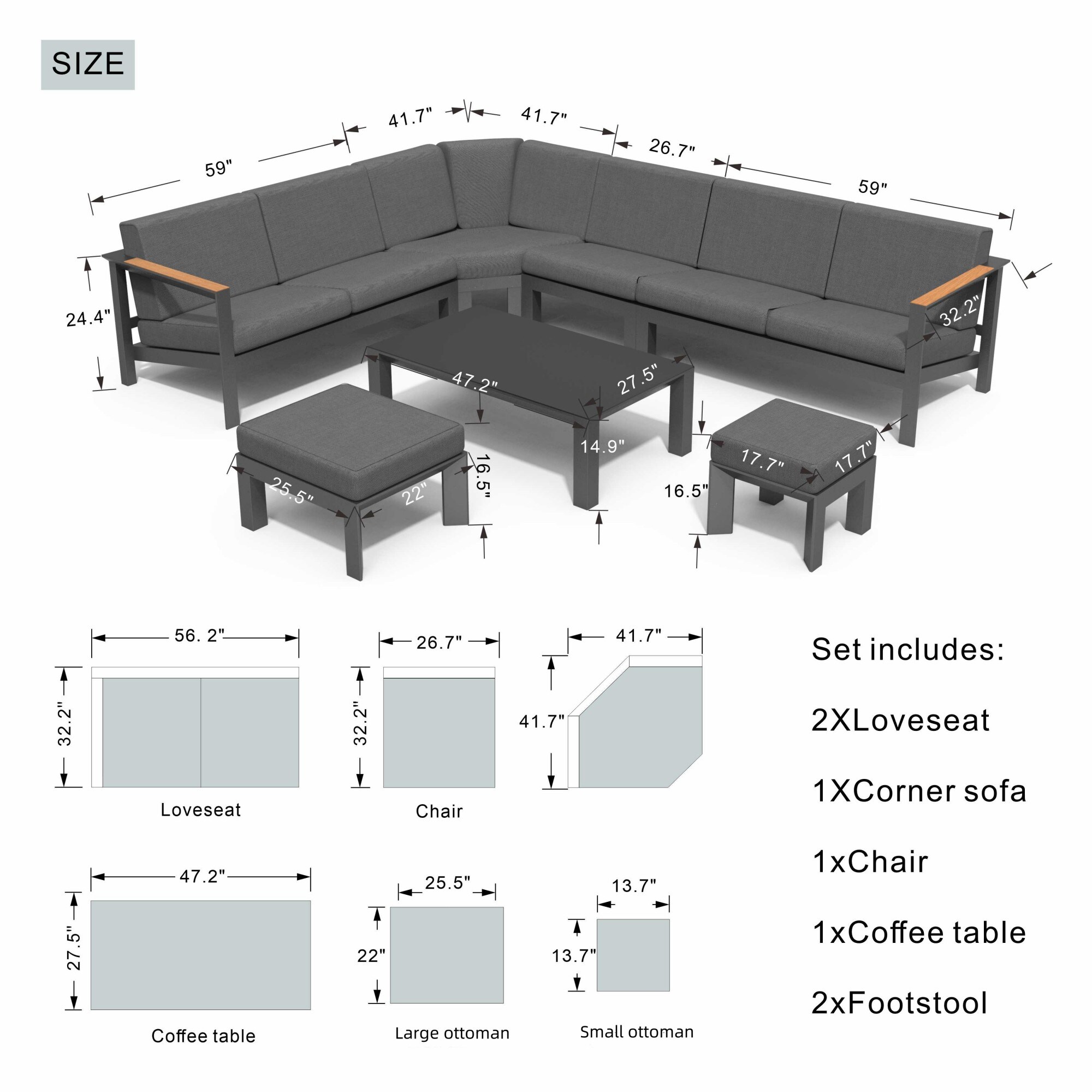 Direct Wicker DWS-2327-GR Patio-Conversation-Sets - View #11