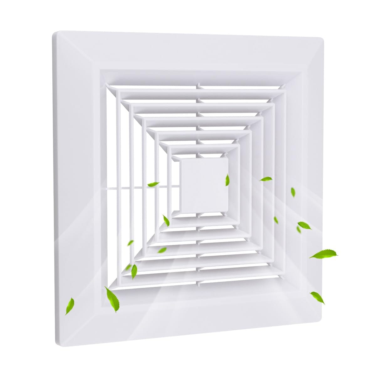 AOIZGMY  1 Piece Bathroom Exhaust Fan Cover Replacement White Square Ceiling Wall Vent Grille with Spring Clips Fits Multiple Models 9 x 9 Inches