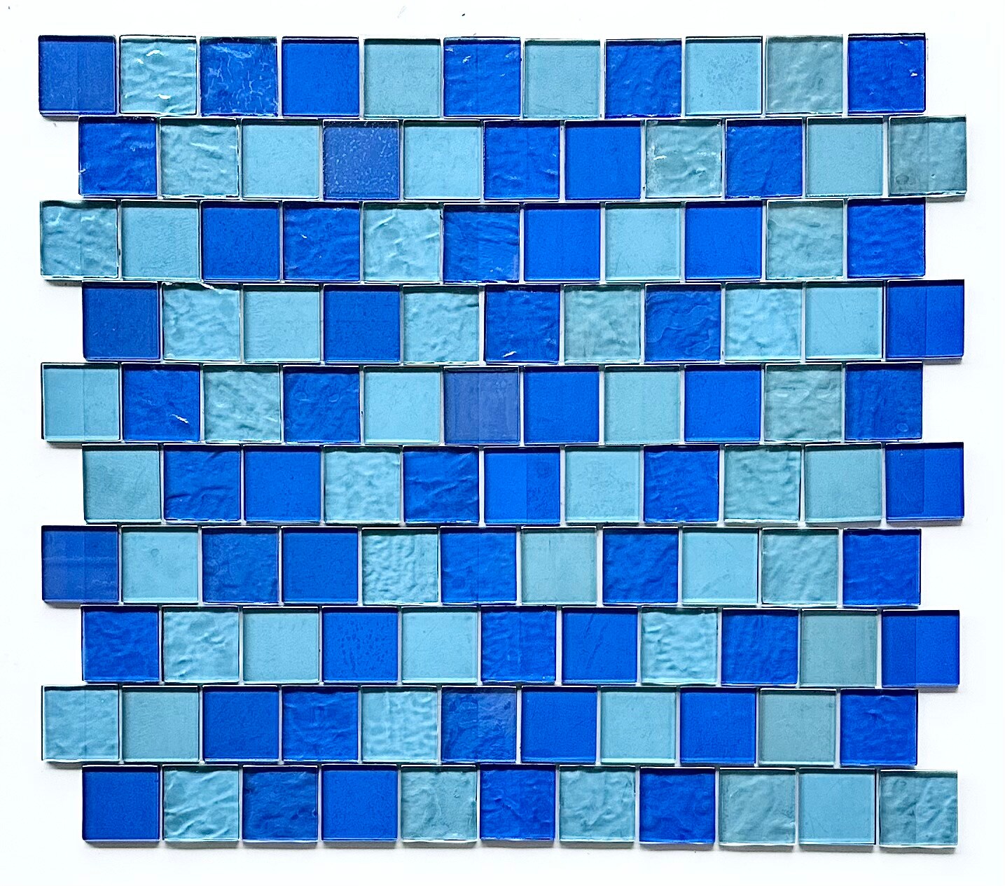 Landscape Blue Glossy Glass Mosaic Tile for Pools and Kitchens
