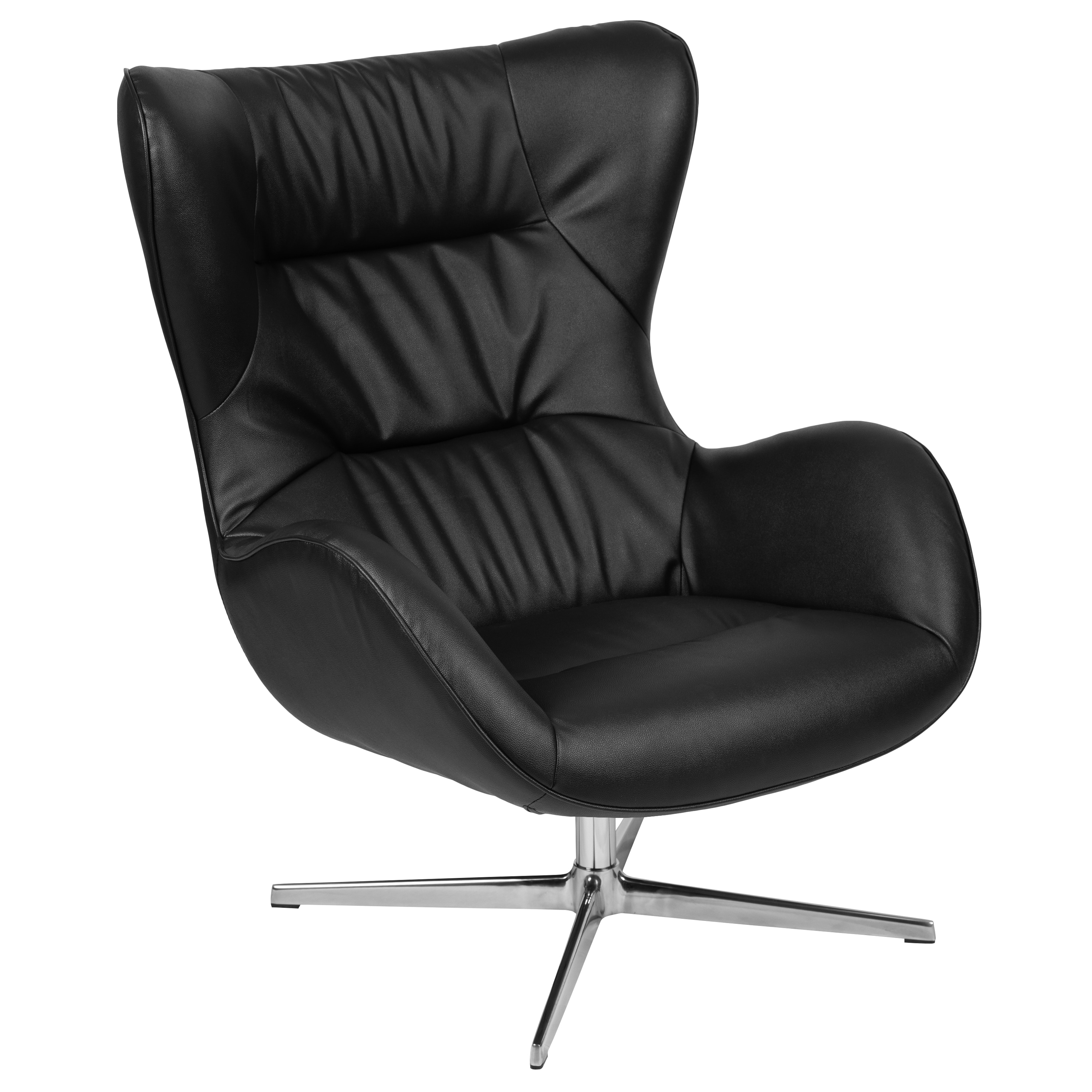 Flash Furniture 889142922469 Rally Modern Black LeatherSoft Faux leather Swivel Accent Chair