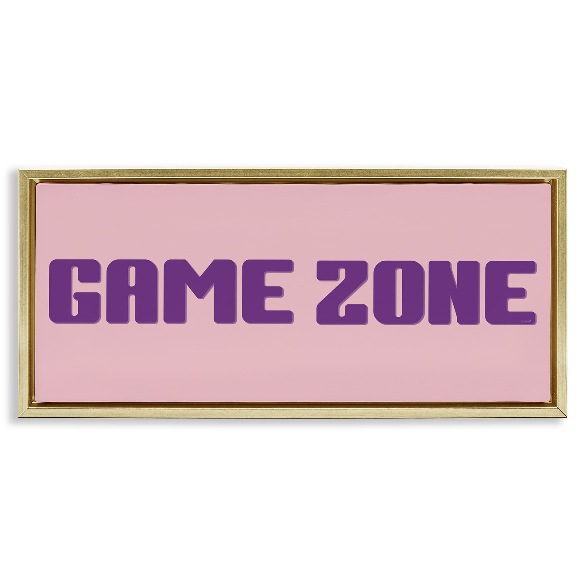 Stupell Industries BS-713-FFG-10X24 Game Zone Purple and Pink Gold Framed Floater Canvas Wall Art By Yass Naffas Designs 25 x 11