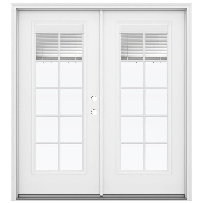 Double Door French Patio, Steel French Patio Doors With Blinds