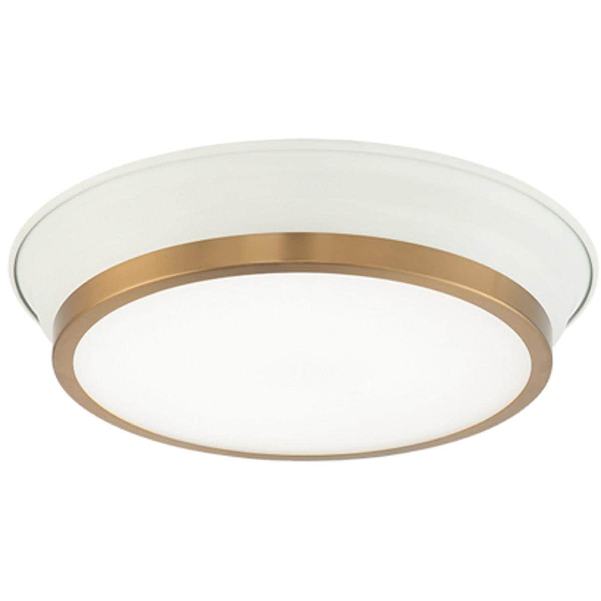Matteo 2339093 Lighting M11201WHAG Jaxx Flush Mount White and Aged Gold Brass
