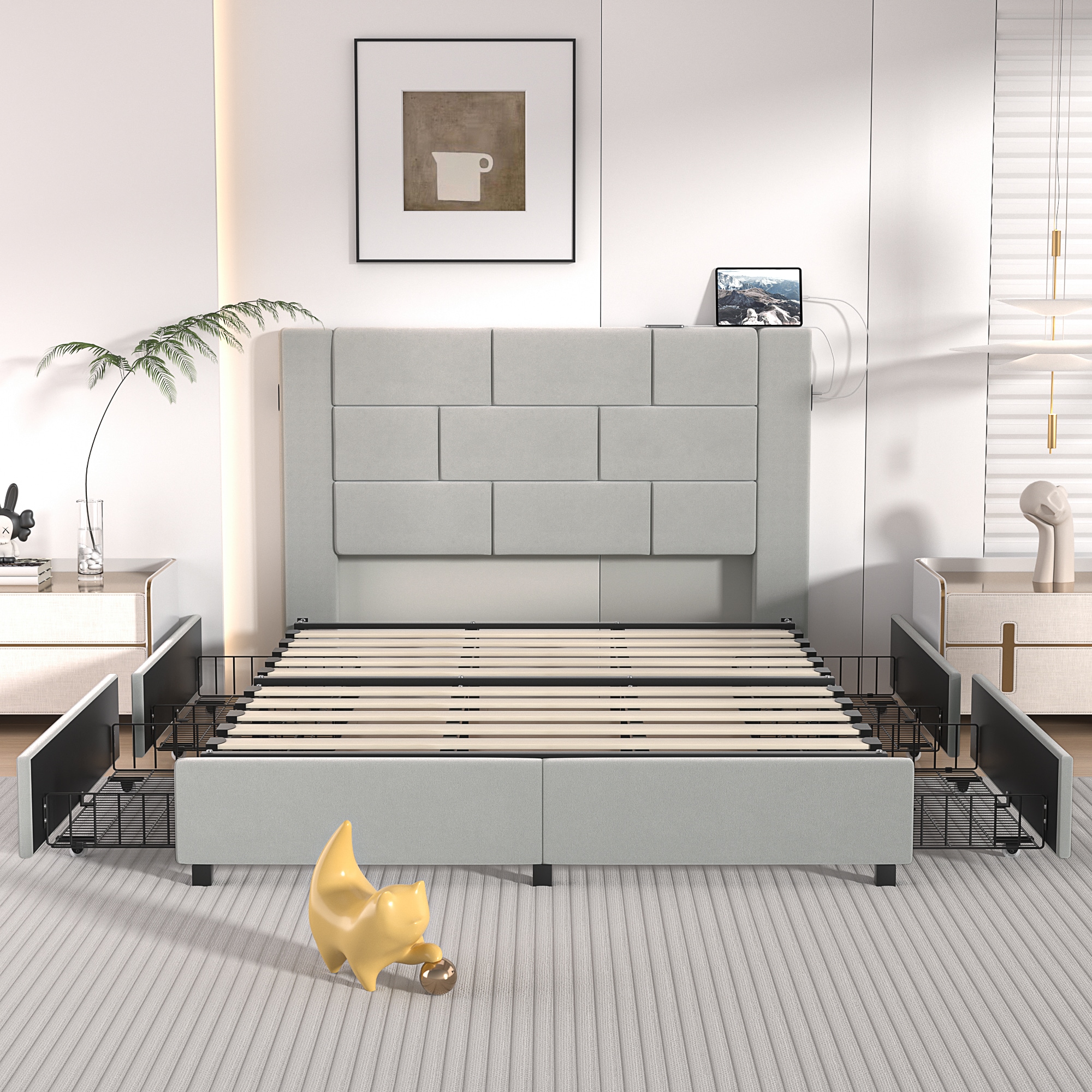 Vecelo LOE-FB12-LGRY-UP beds - View #2