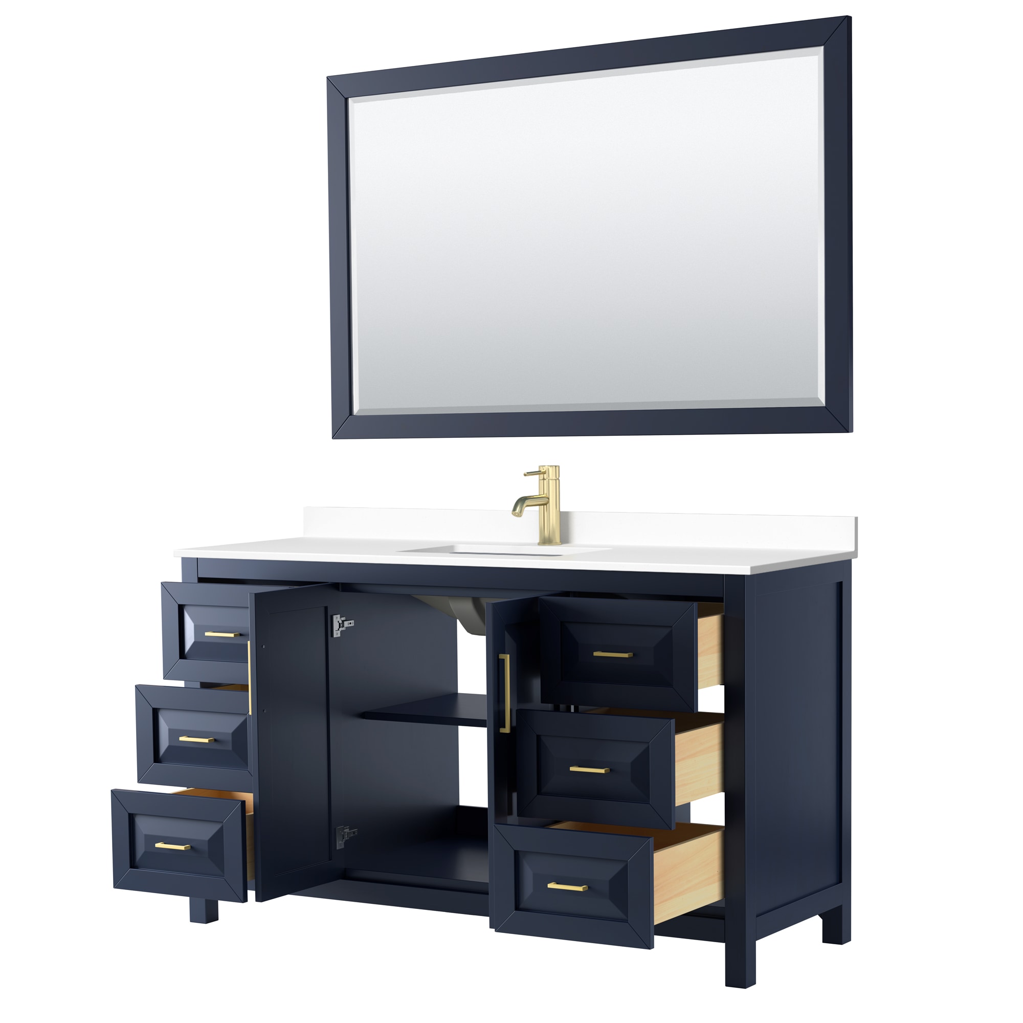 Wyndham Collection WCV252560SBLWCUNSM58 Bath-Vanity-Combo - View #2