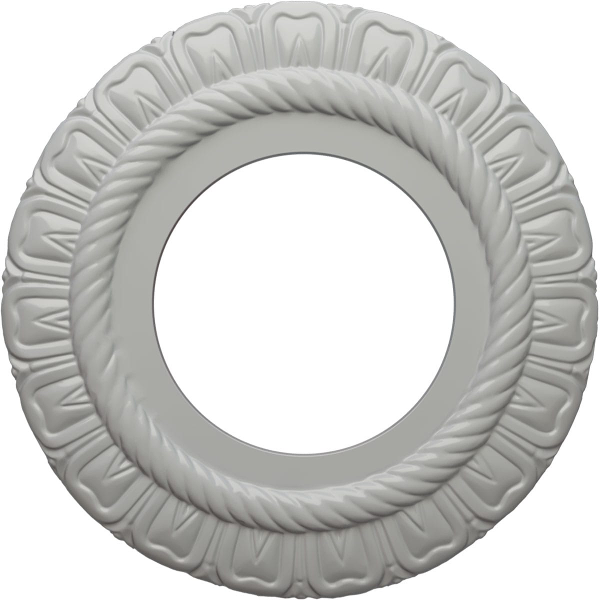 Ekena Millwork CM09CLFRF Claremont 9-in W x 9-in L Painted Frost Polyurethane Whole Ceiling Medallion