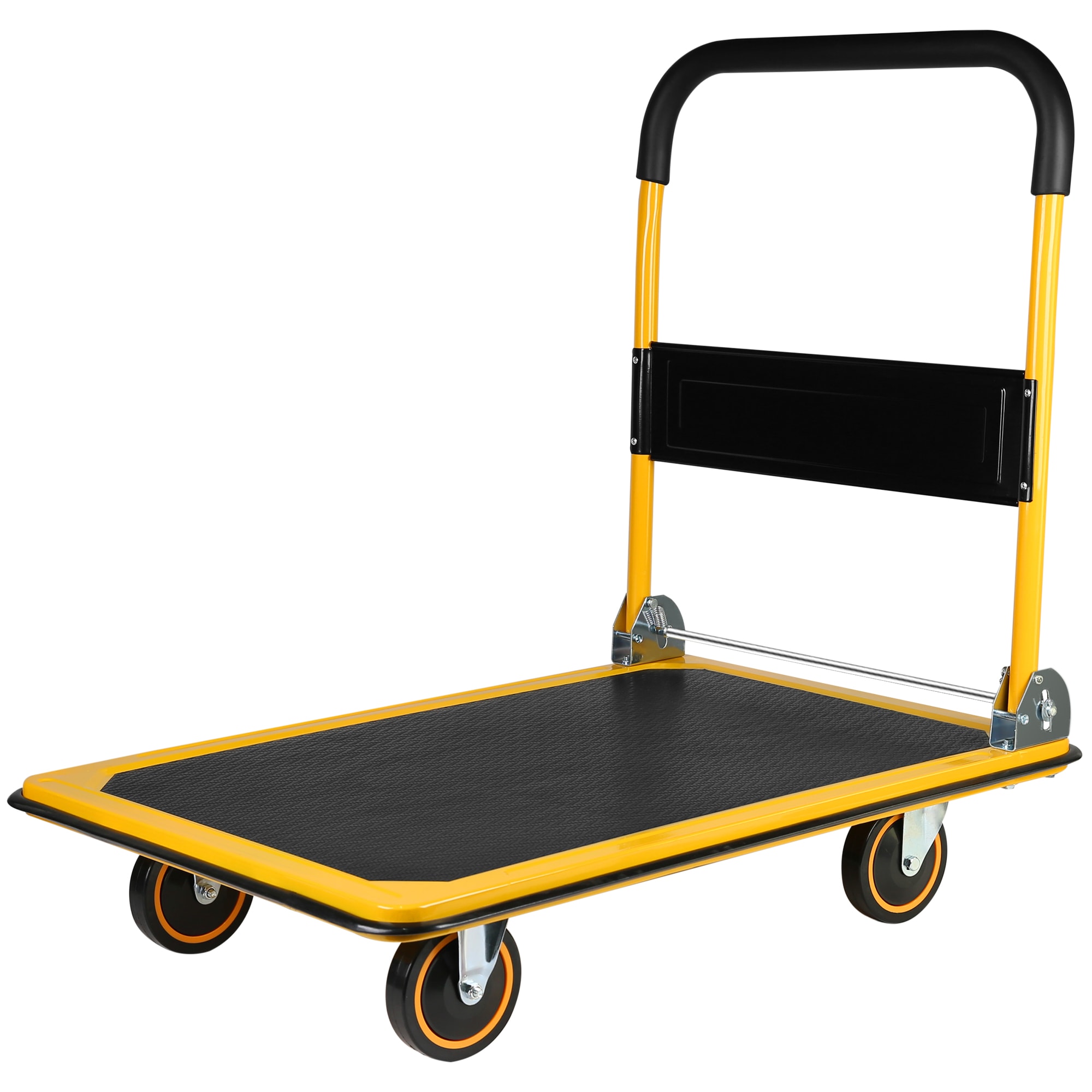 Siavonce 660-lb Capacity 4-Wheel Yellow Steel Heavy Duty Hand Truck in ...