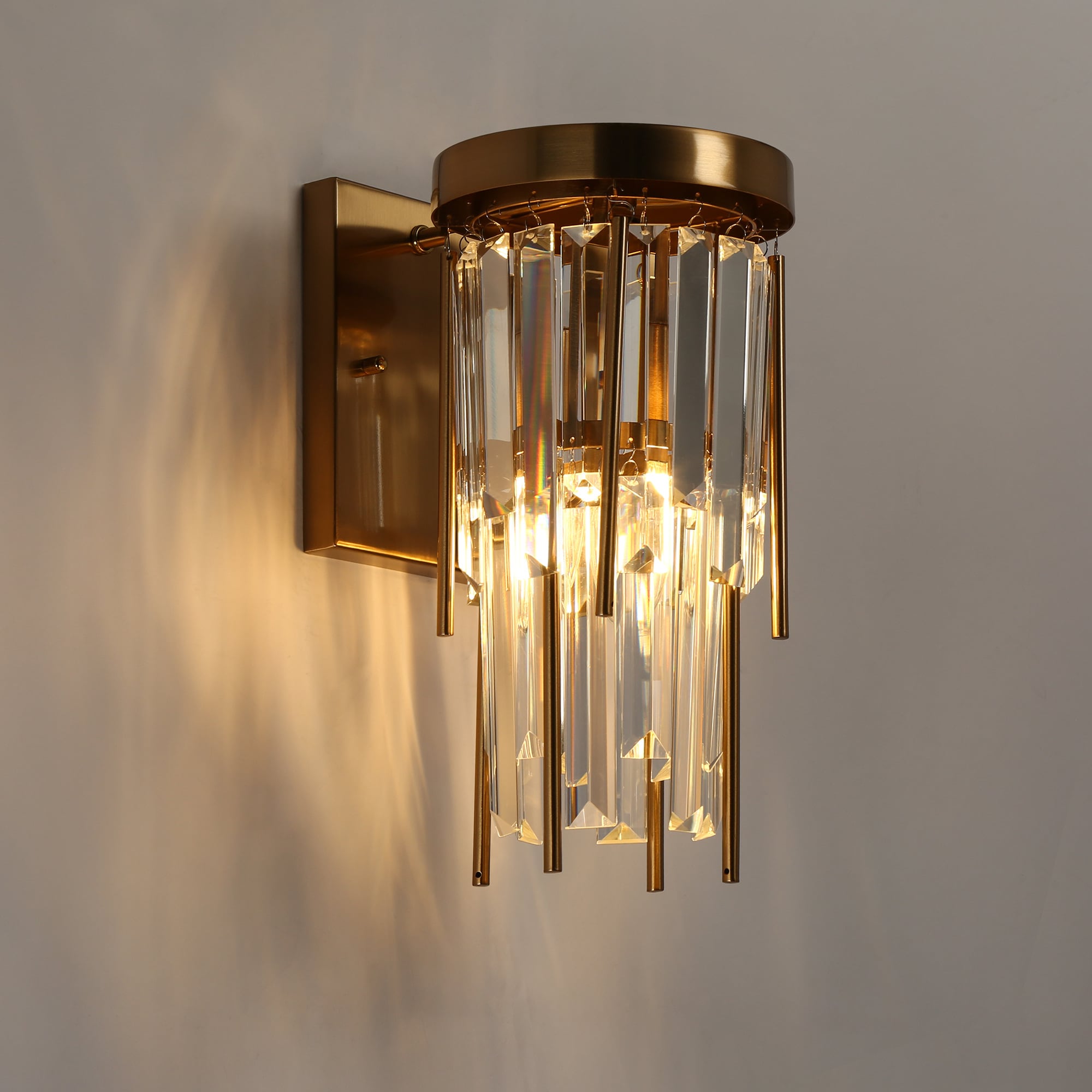 LNC Athean 6-in W 1-Light Plating Brass with Crystal Modern