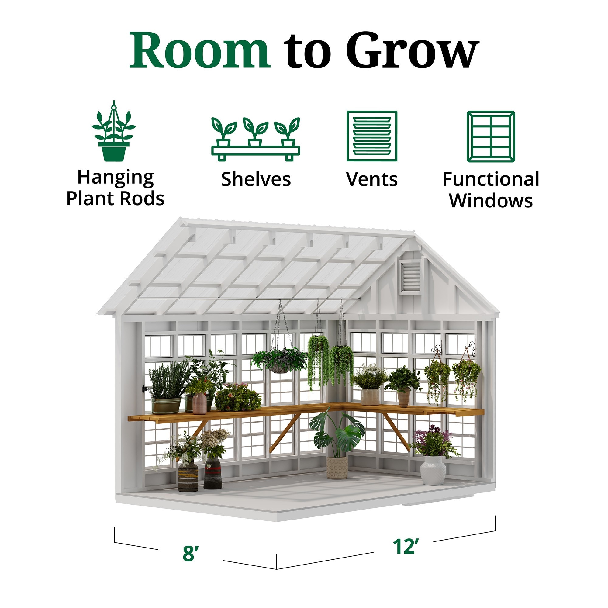 Little Cottage Co 8X12 LCG-PNK greenhouses - View #5