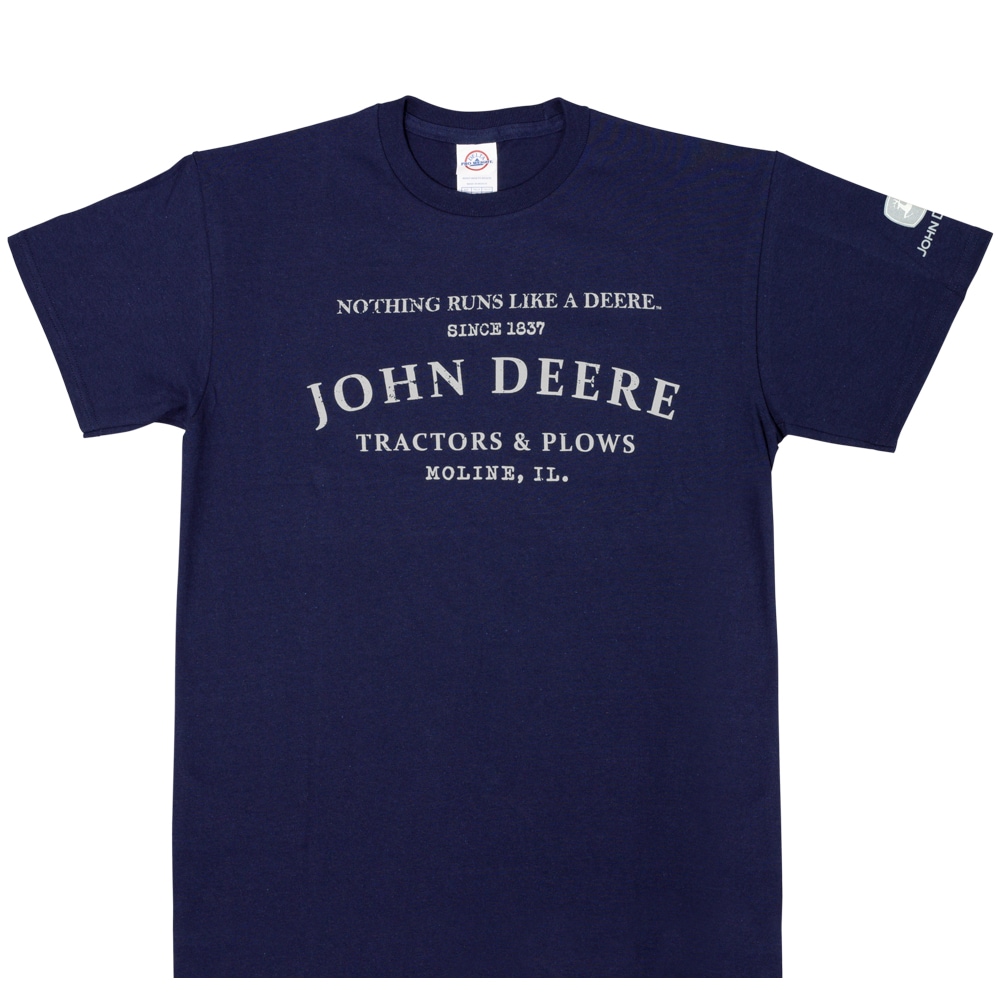 Men's Knit Short Sleeve Graphic T-shirt (Medium) Cotton in Blue | - John Deere JDR-267GSTF-M