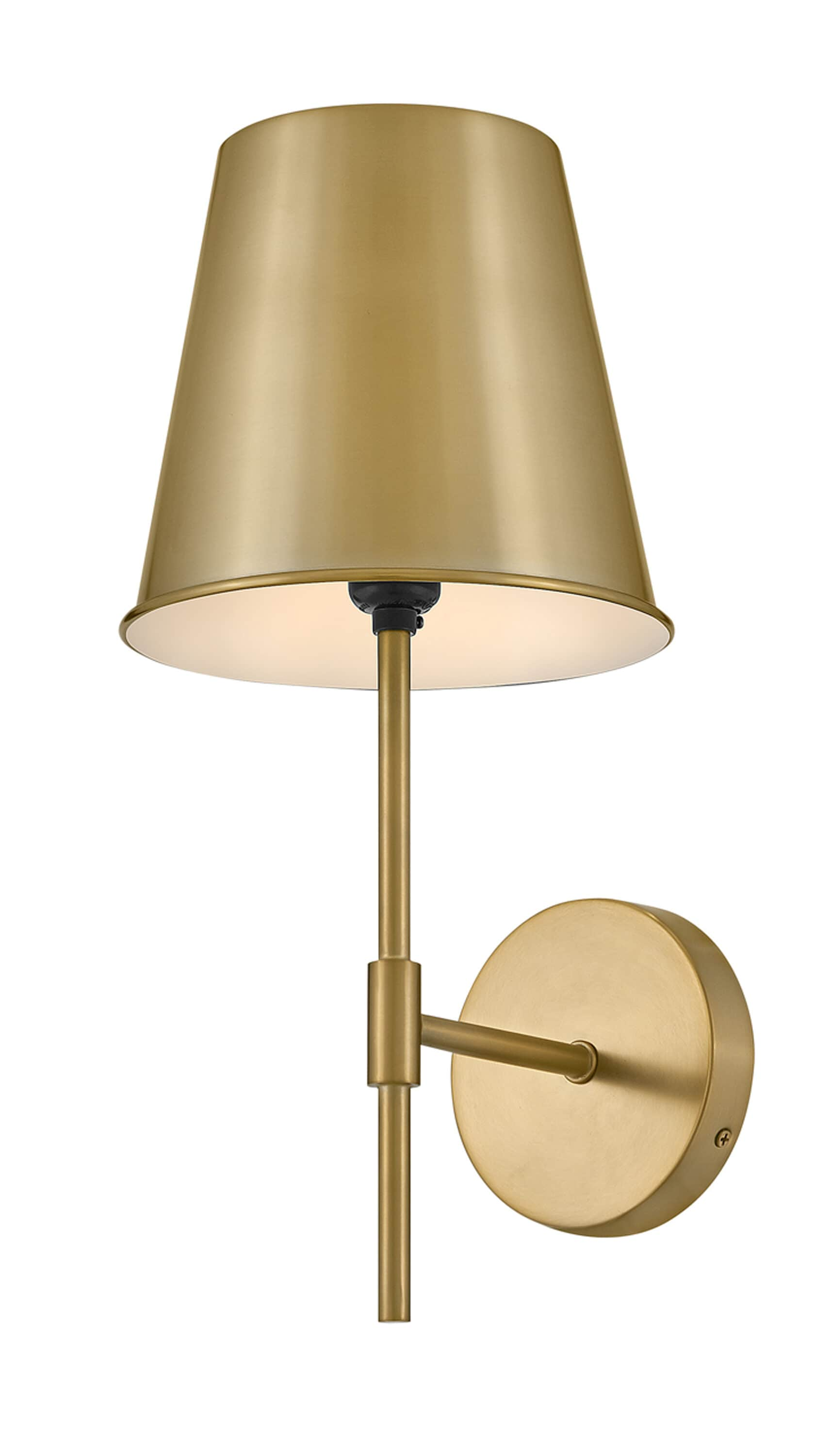 Lark Single Light Sconce, Lacquered Brass In The Wall Sconces 