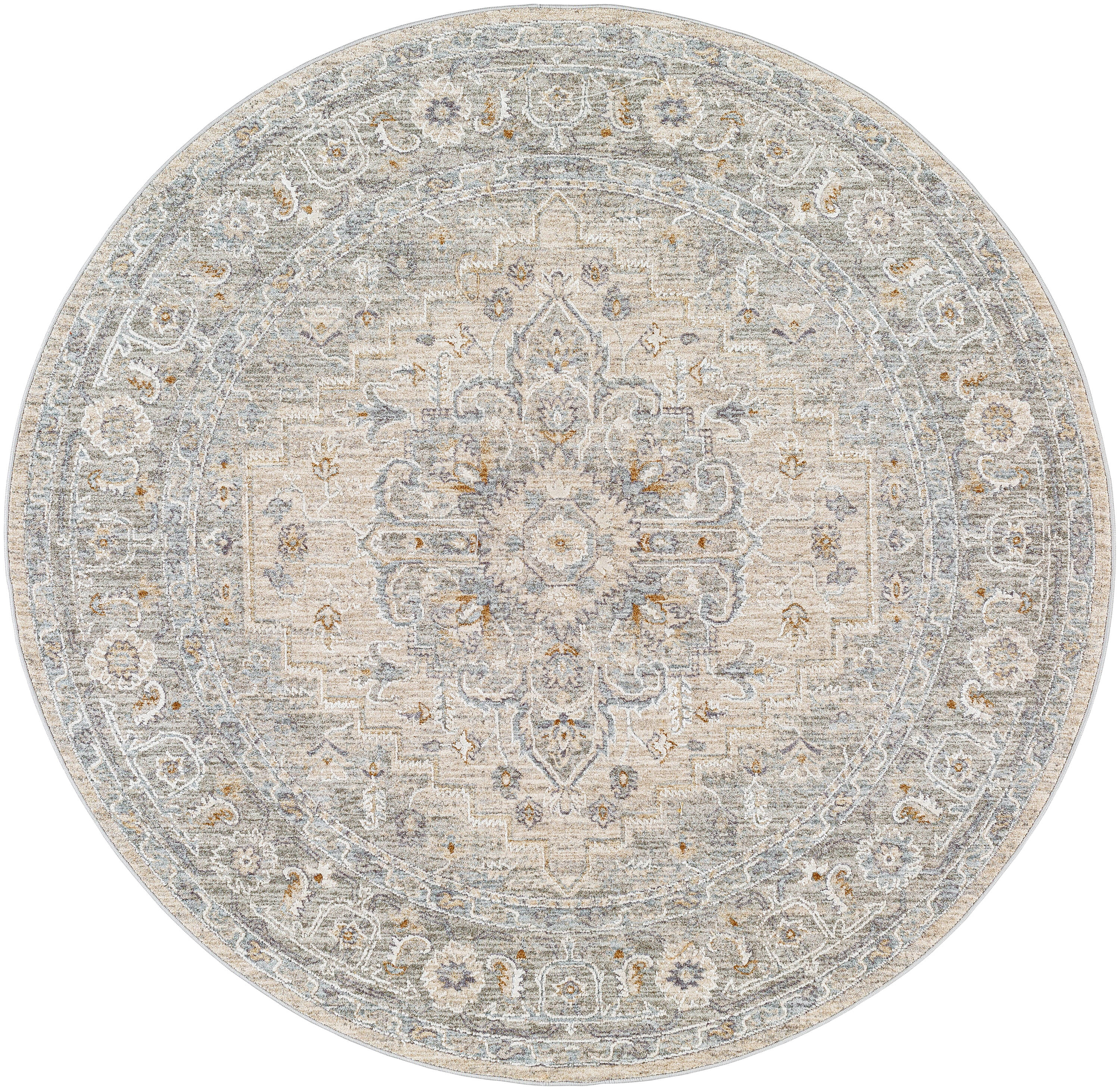 Surya AVT2302-53RD Avant Garde 5 x 5 (ft) Polyester Gray Round Indoor Medallion Oriental Area rug
