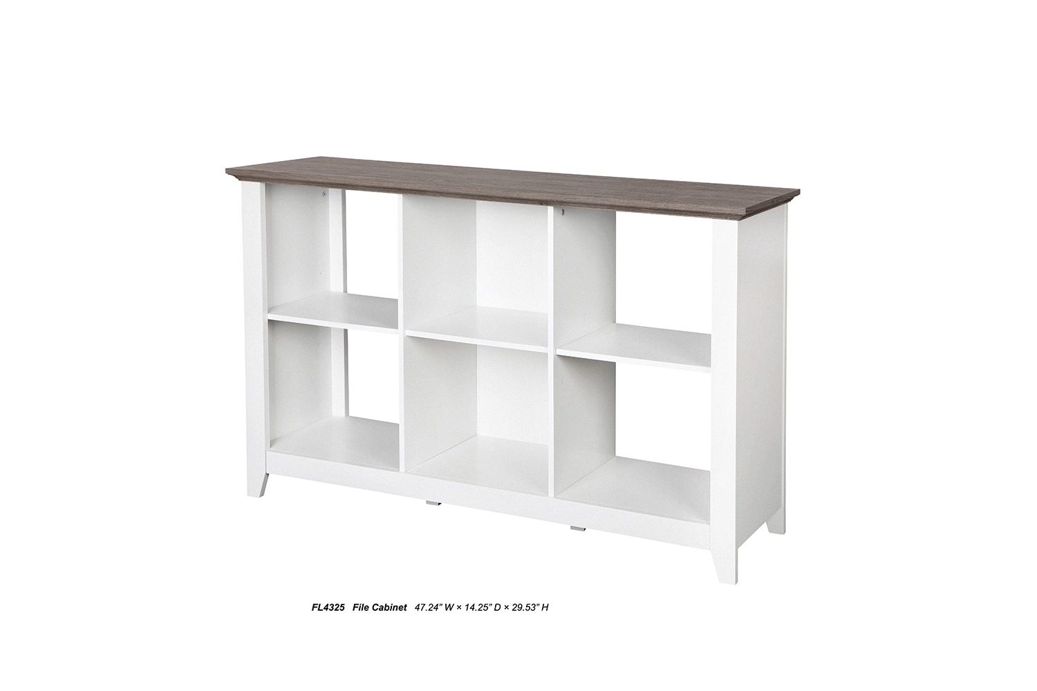 Saint Birch SBFL4325BKWG Finley White Wood 2 -Shelf Bookcase ( 47.24-Inches W x 29.53-Inches H x 14.25-Inches D ) Finished