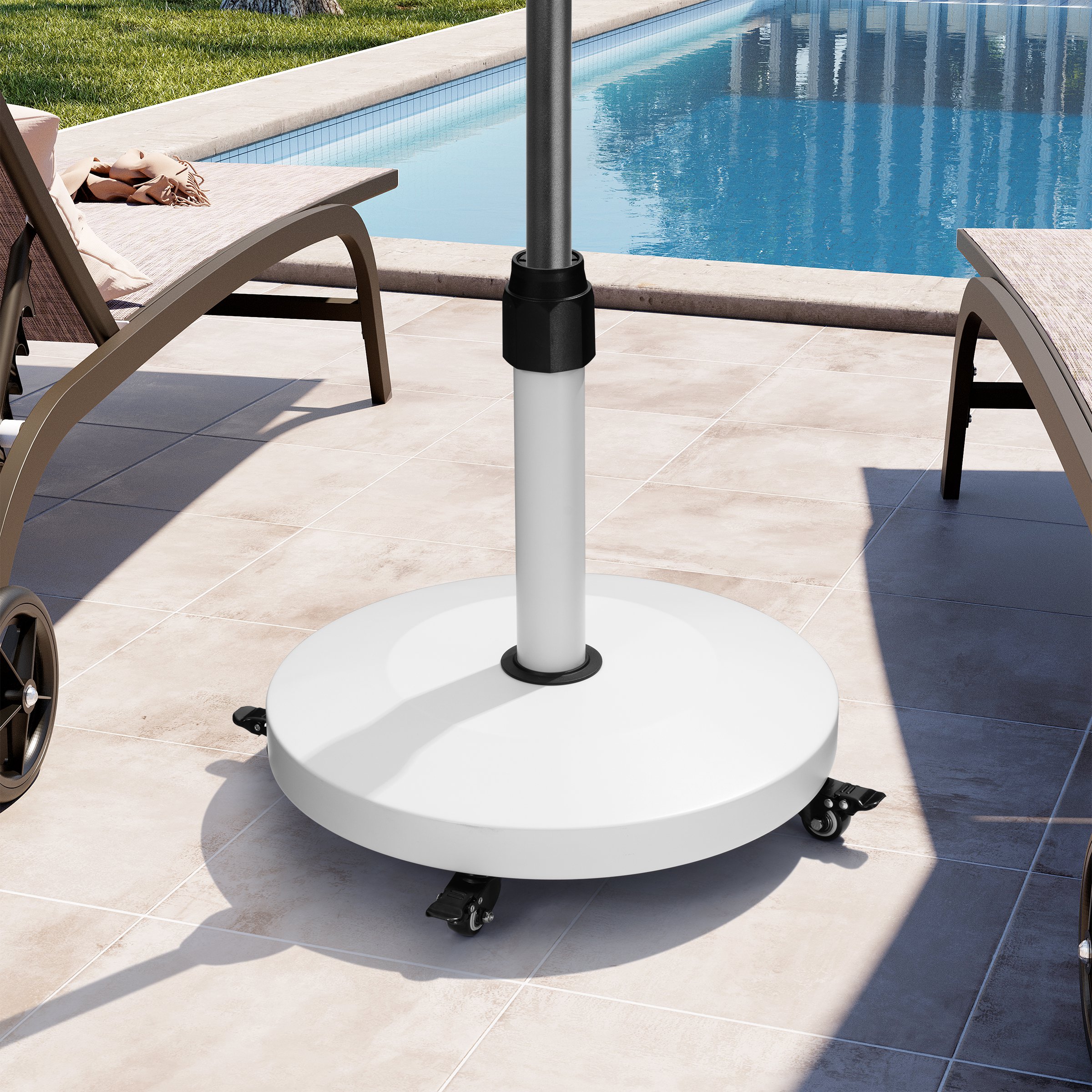 Crestlive Products 54.62-lb White HDPE Concrete Patio Umbrella Base
