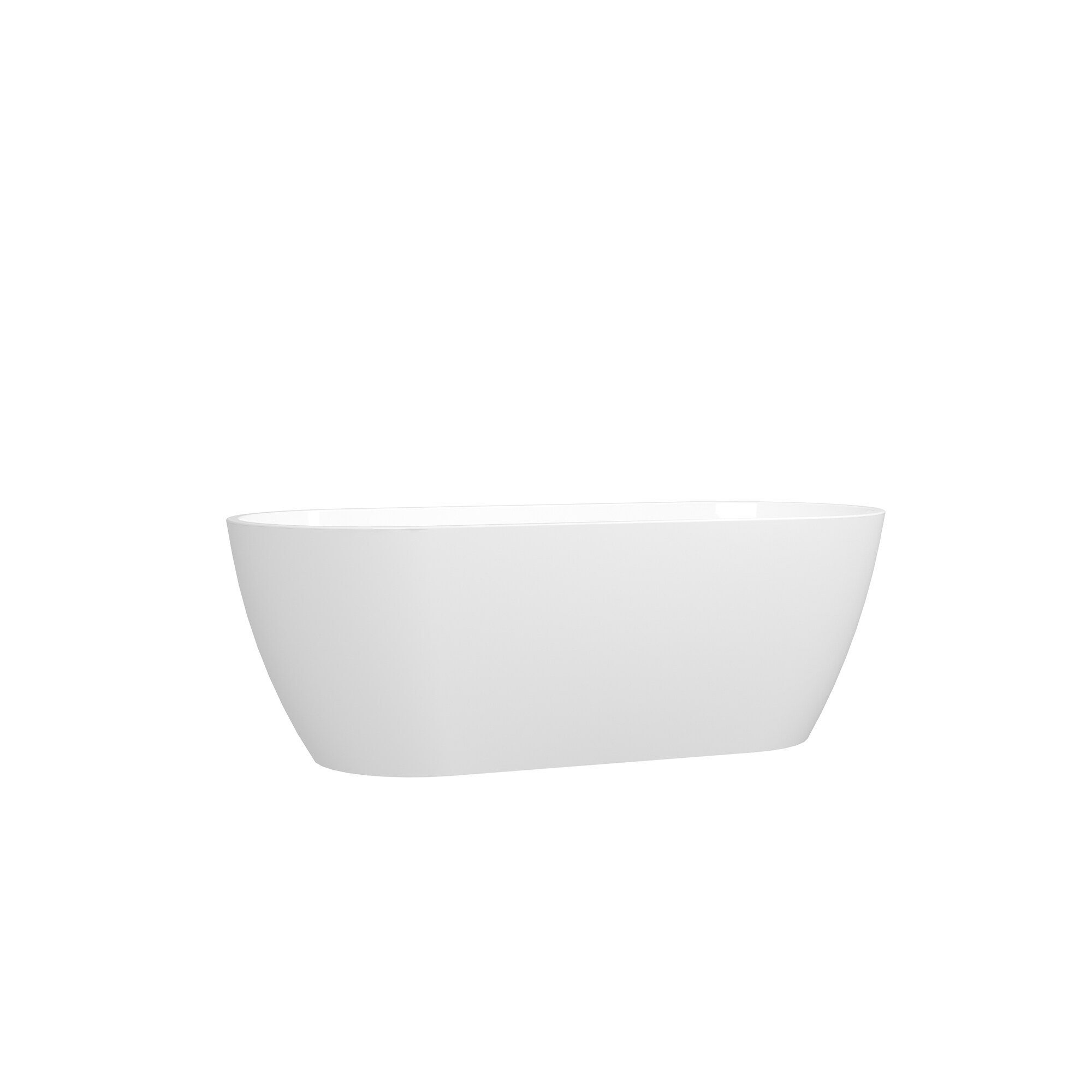 HEATGENE 55" White and Matte Black Acrylic Freestanding Bathtub