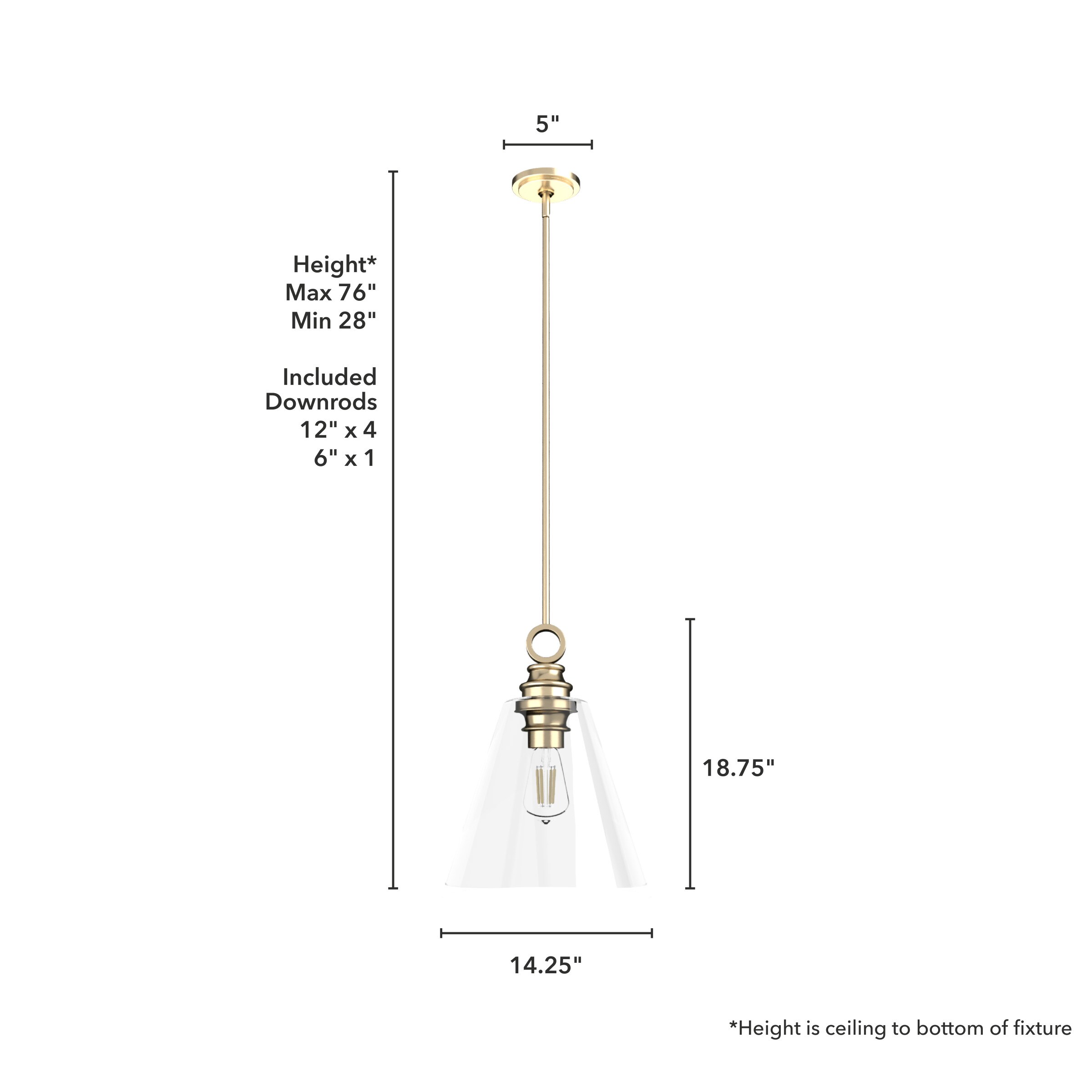 Alturas Gold Large Glass LED Pendant Light