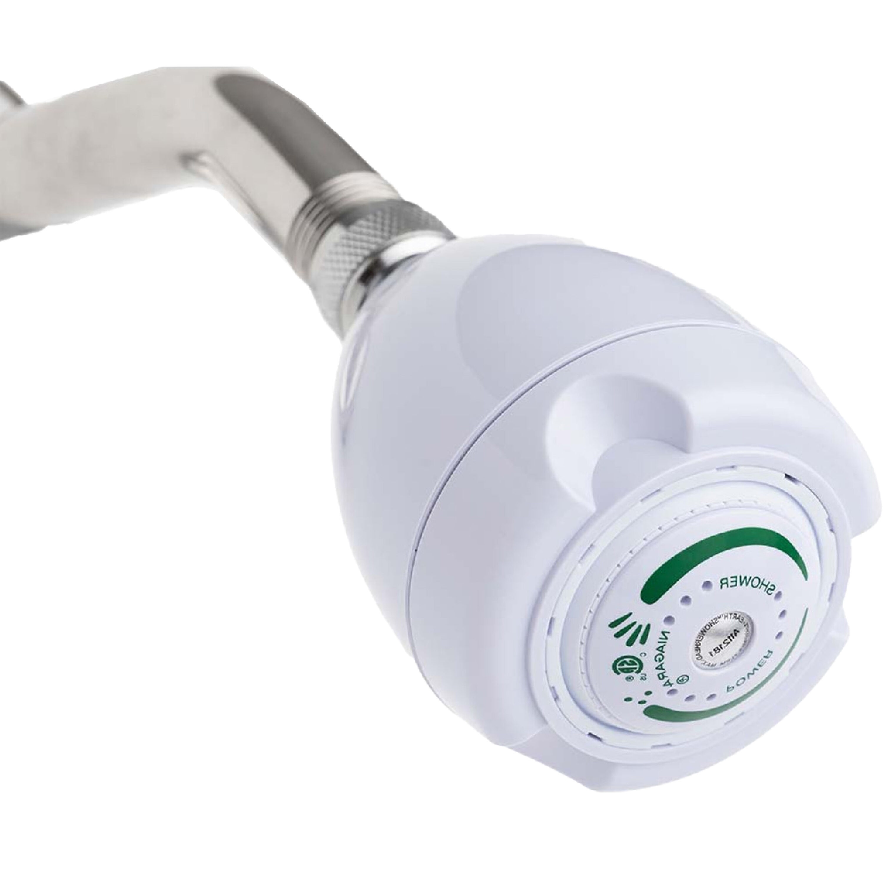 Niagara Conservation N2920-V-1PK Earth Spa 3.0 -Settings White 2.6875-in Round Fixed High Pressure Shower Head 2 GPM