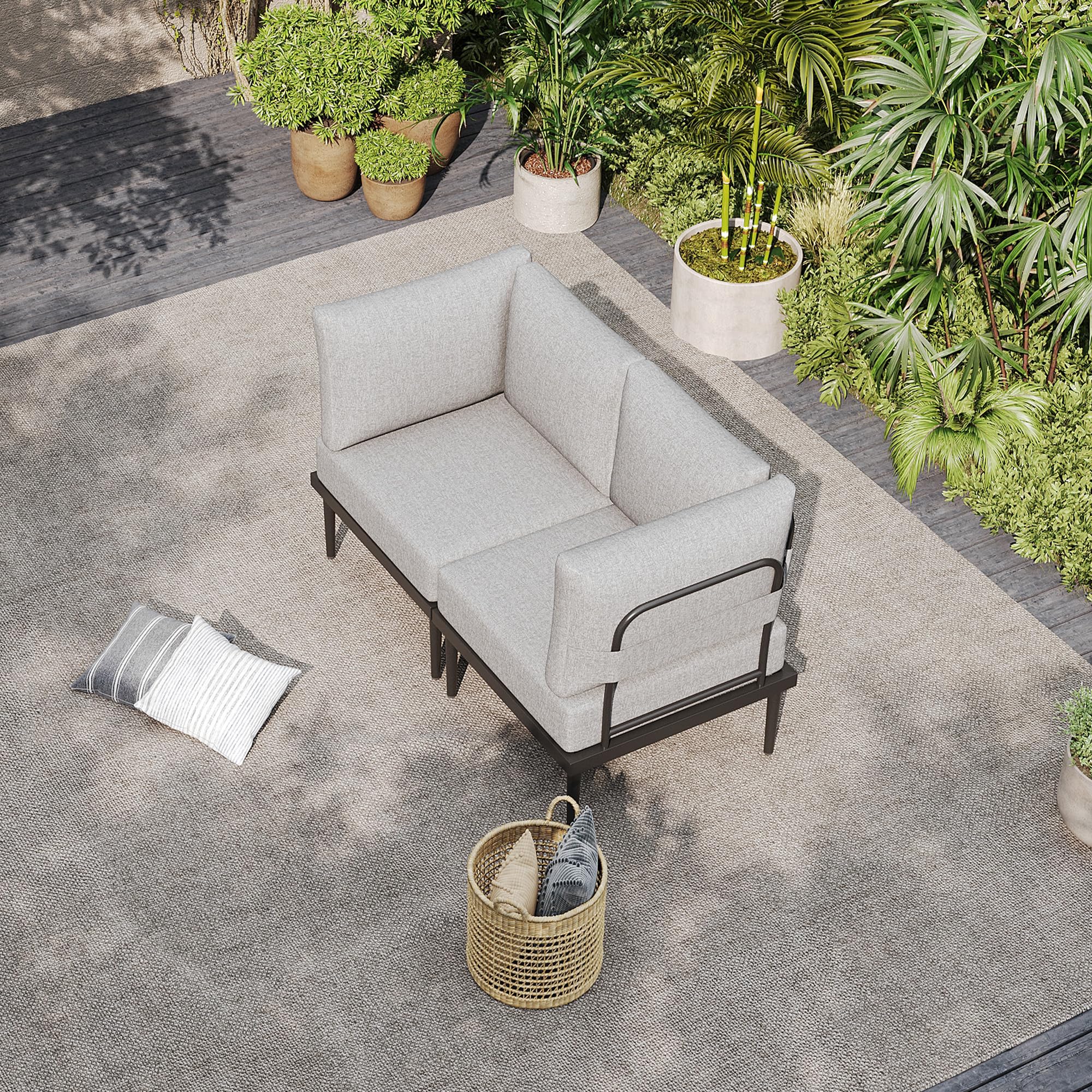 AURA OUTDOOR OICS-003-GY Patio-Conversation-Sets - View #4