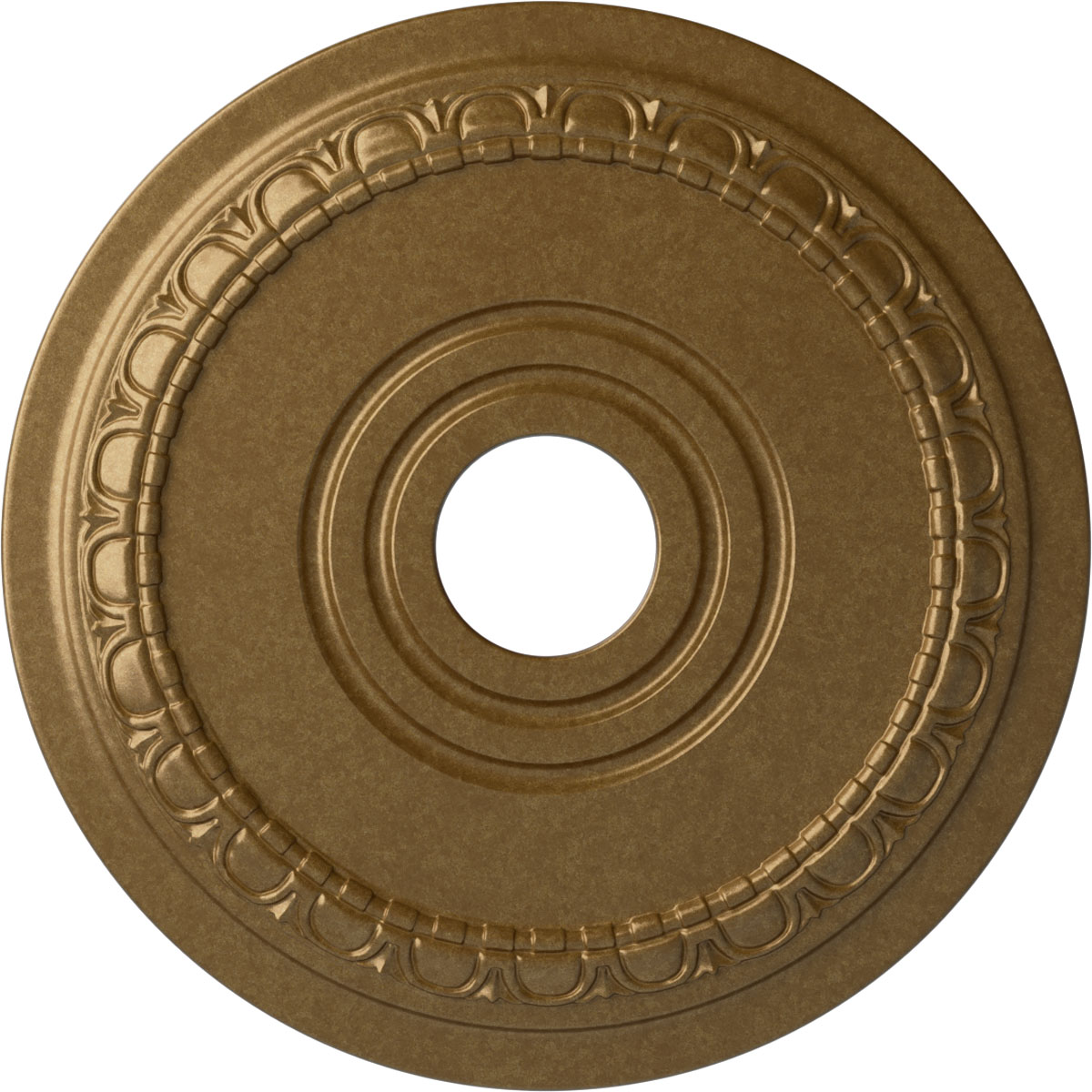 Ekena Millwork CM17MUPAS Munich 17.5-in W x 17.5-in L Painted Pale Gold Polyurethane Whole Ceiling Medallion