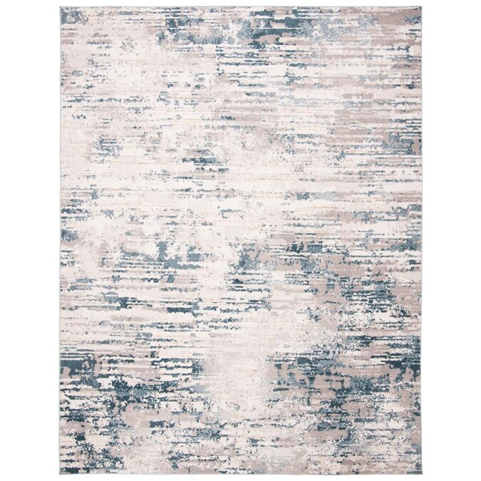 Teal Indoor Abstract Area Rug, Teal And White Area Rug