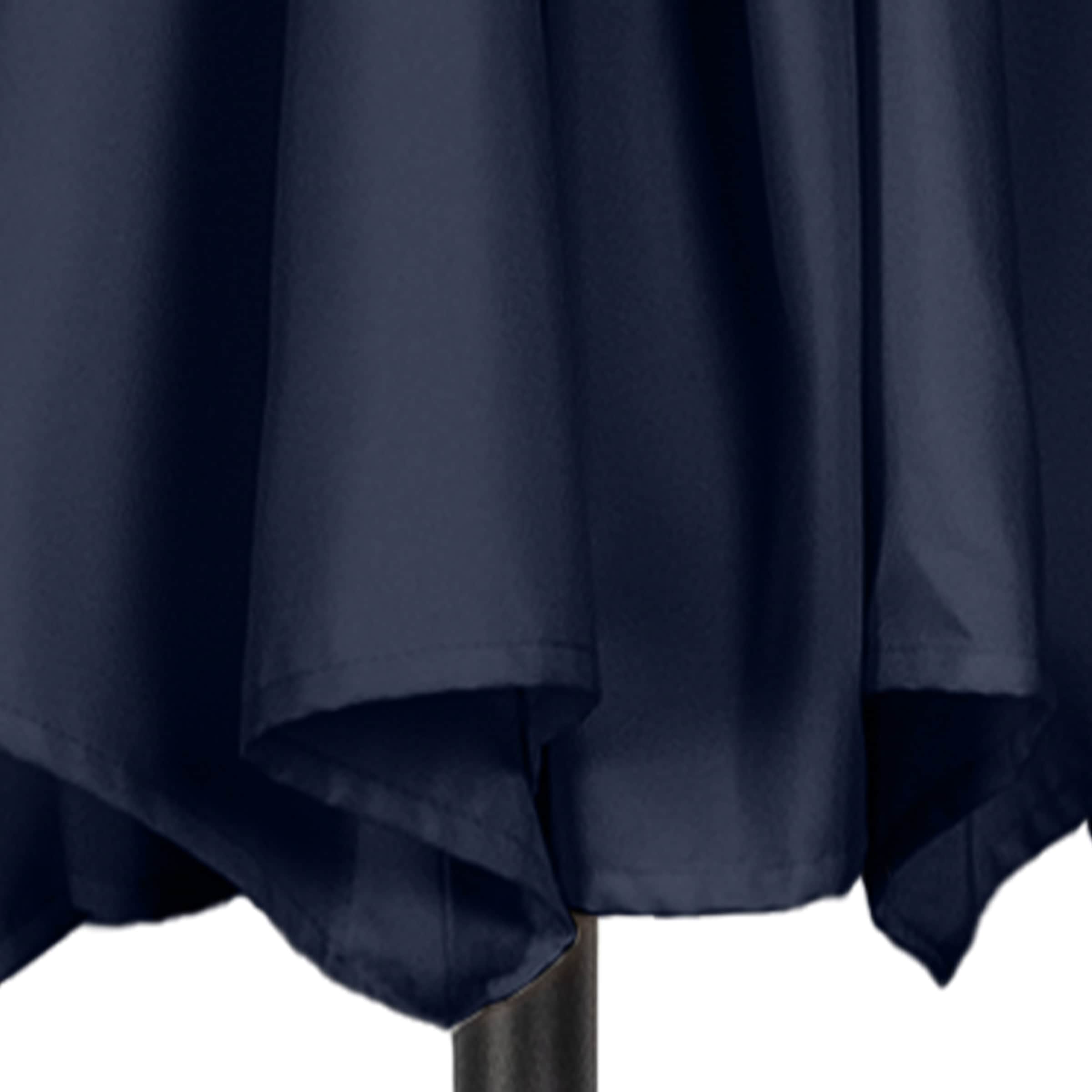 Navy Blue 9ft Half Round Steel Patio Umbrella