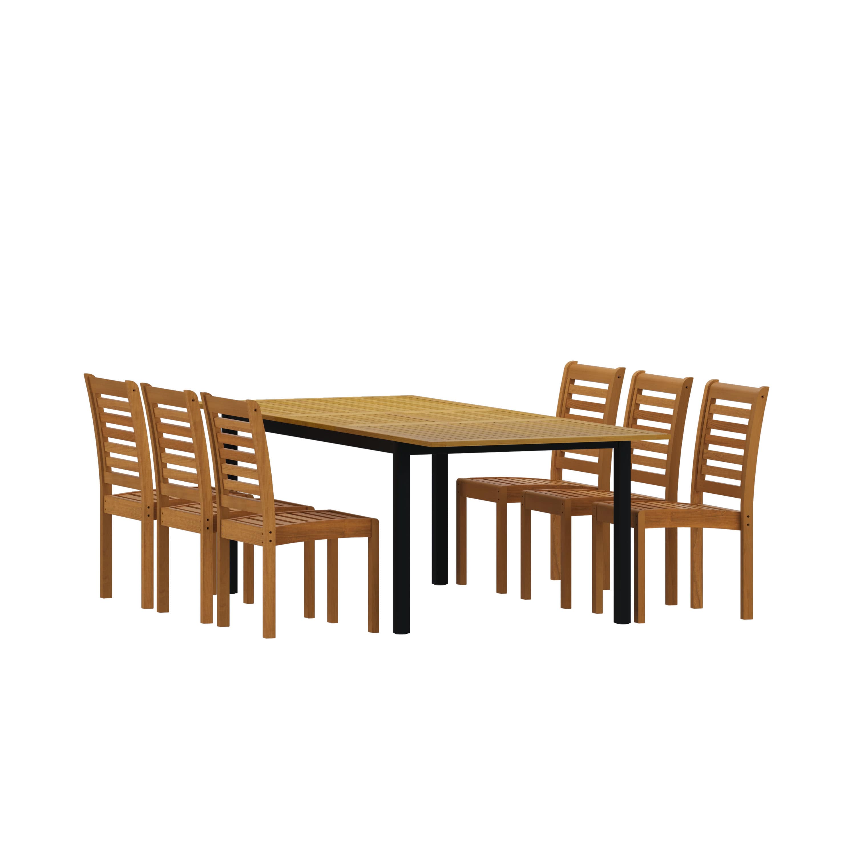 Amazonia IBISREC-6-470-T Urban Elements Borneo Patio Dining Set for 6 – Perfect for Family and Friends - Modern and Stylish Dining Table with Chairs