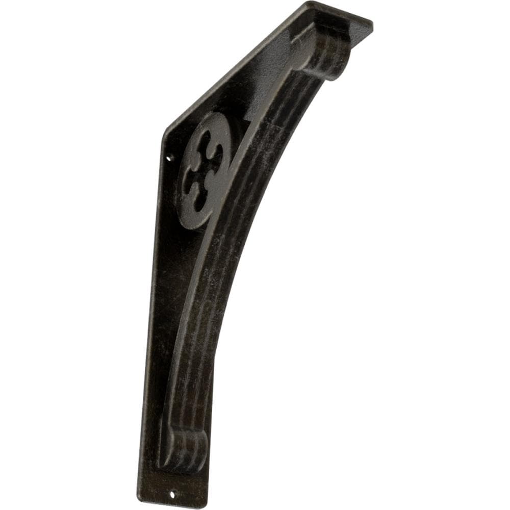 Ekena Millwork BKTM02X07X10TCRAWS Crawley 7.5-in x 2-in x 10-in Gray Wrought iron Mounting bracket