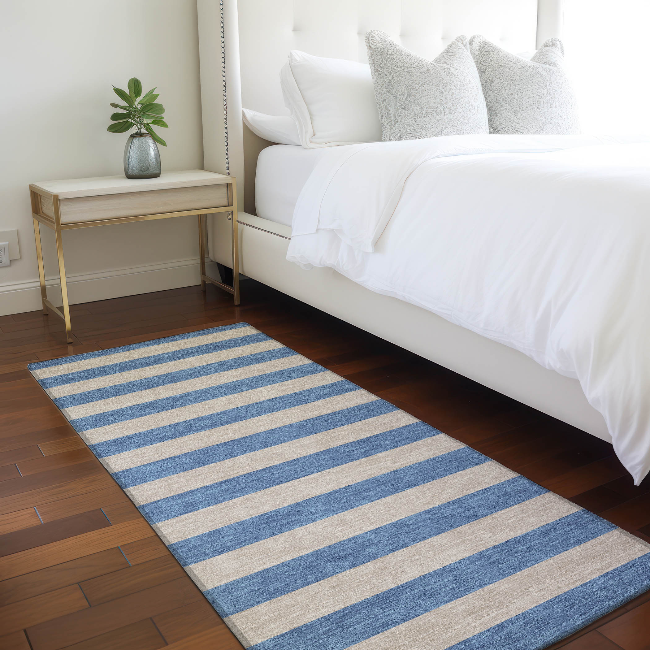Addison Rugs ACN530TA2X8 Chantille ACN530TA 2 x 7 (ft) Polyester Tan Rectangular Indoor/Outdoor Stripe Machine washable Area rug