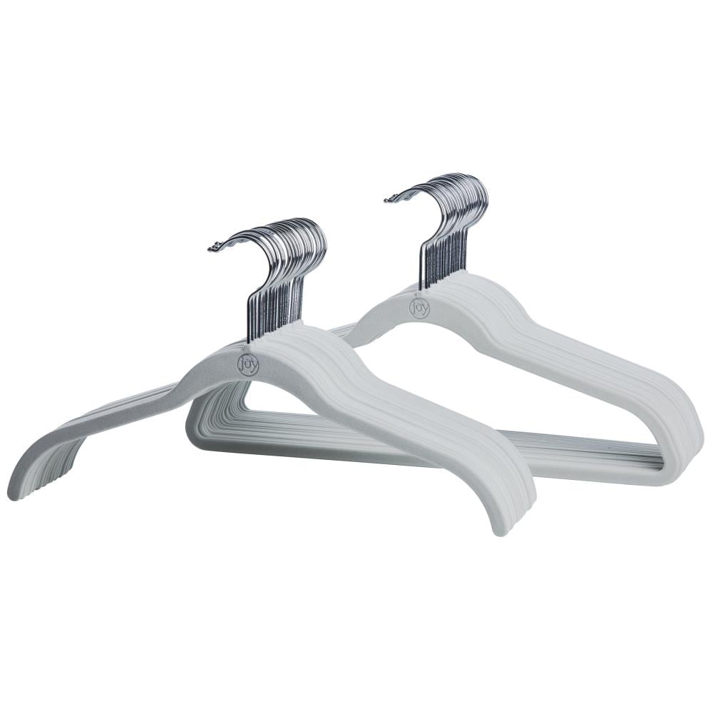 Joy Mangano Hangers (40 Pack) White Huggable Hangers, Non Slip