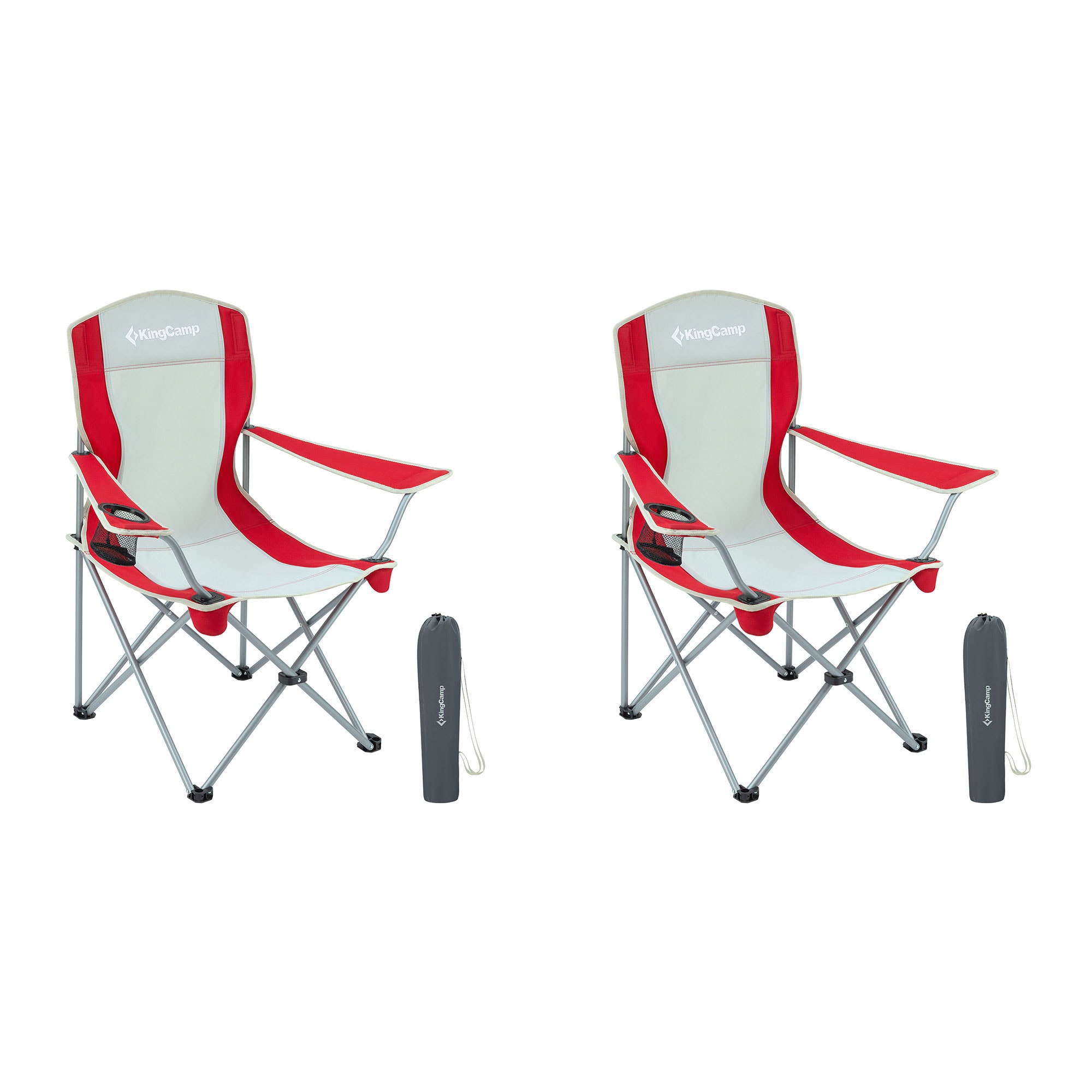 KingCamp 397278 Polyester Red/Gray Folding Camping chair