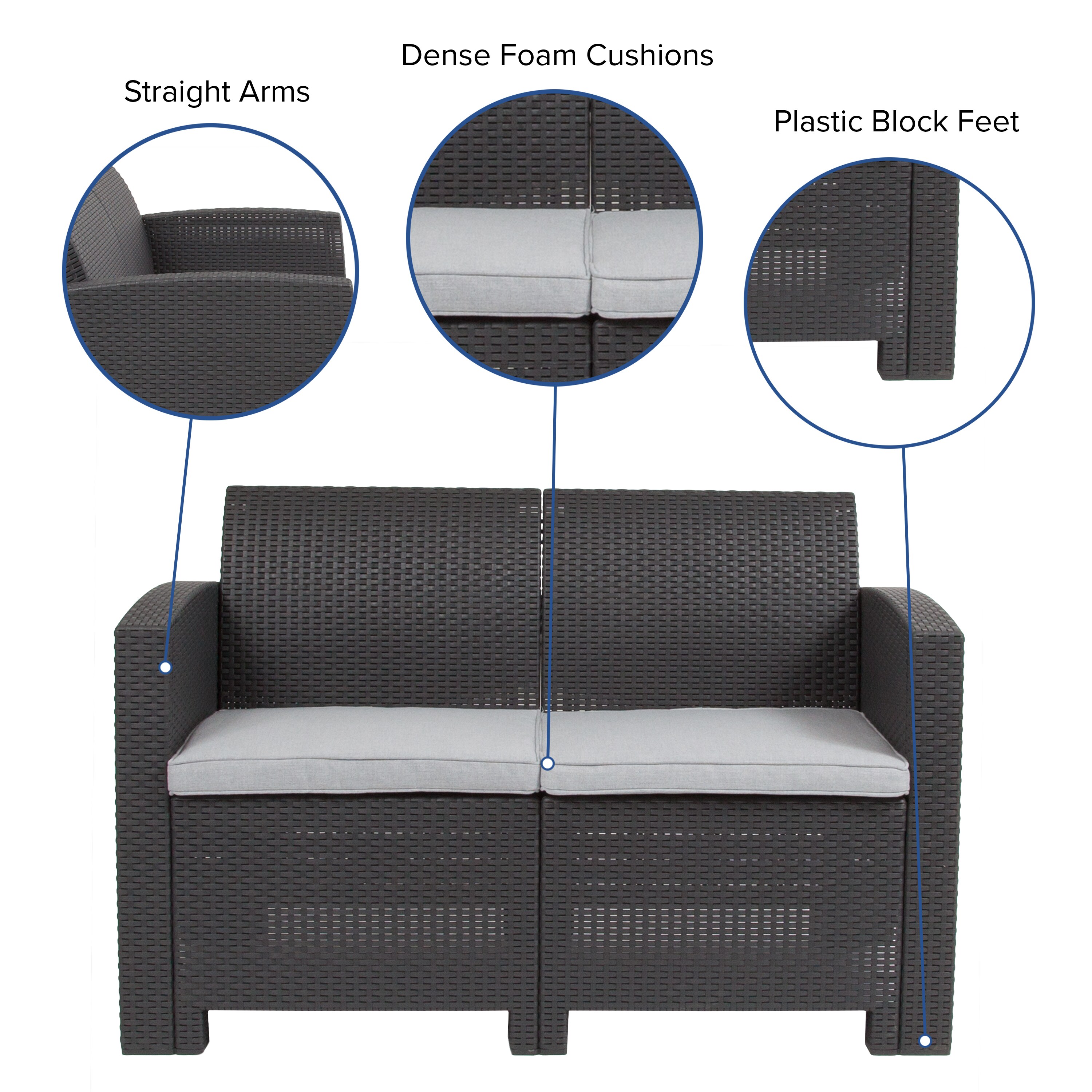 Flash Furniture 889142335436 Patio-Sofas-Daybeds - View #4