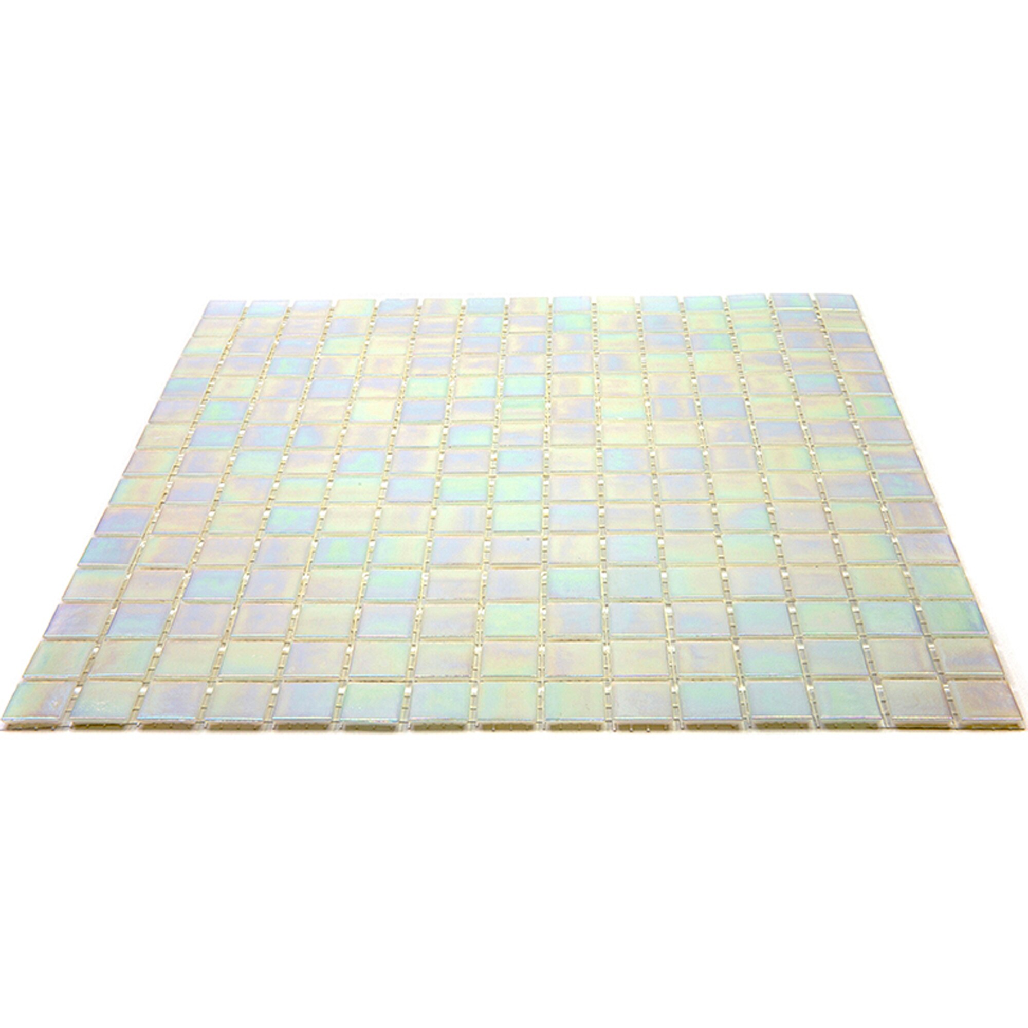 Cotton White Glossy Glass Mosaic Wall and Floor Tile