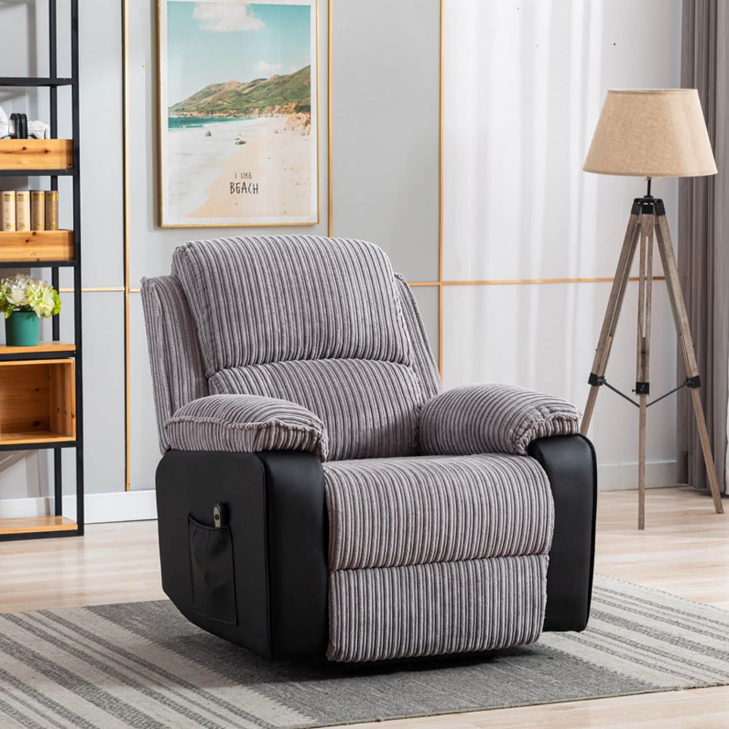 JASMODER W1170S00003 37.80-Inches Modern Grey Sofa