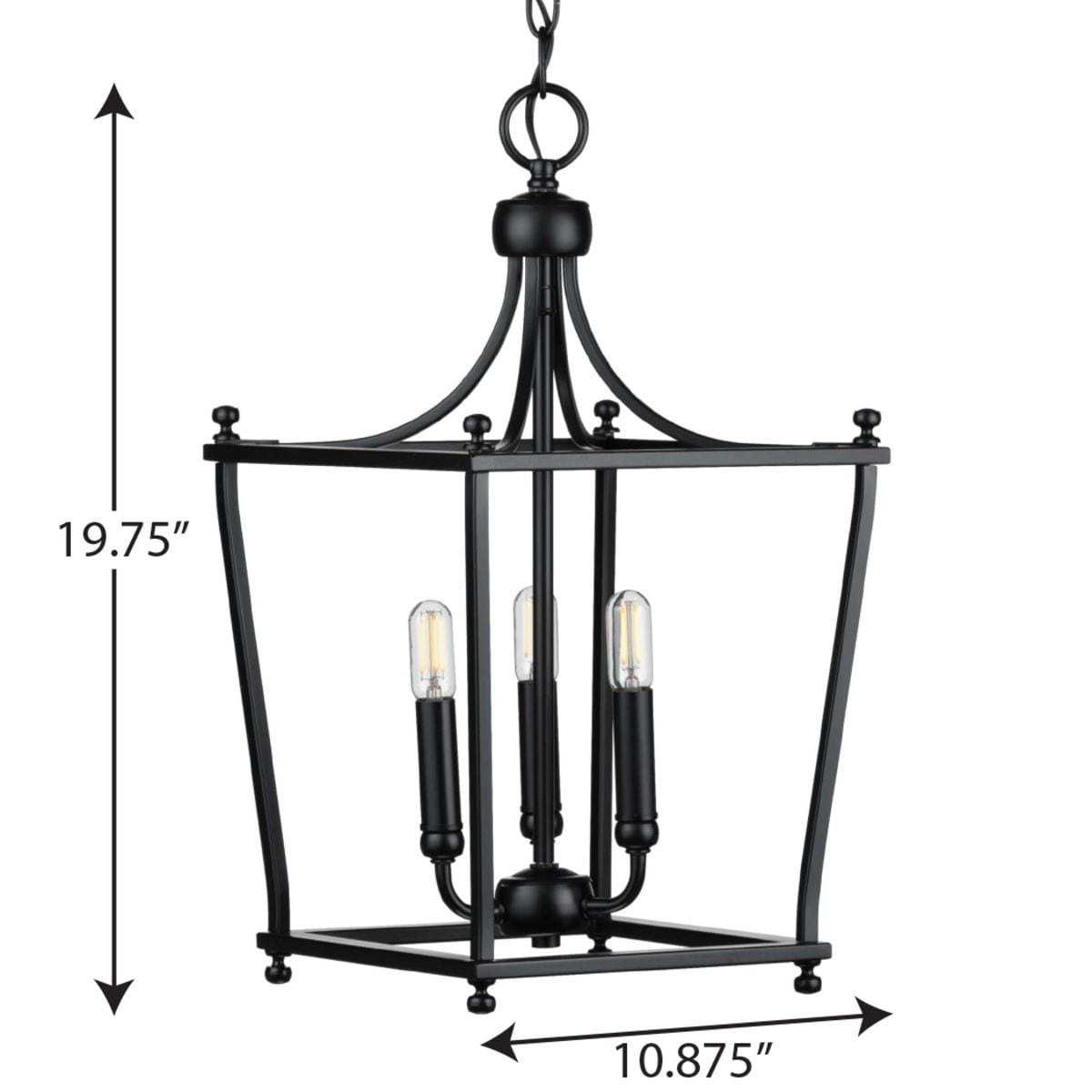 Parkhurst Matte Black 3-Light Steel Lantern Pendant