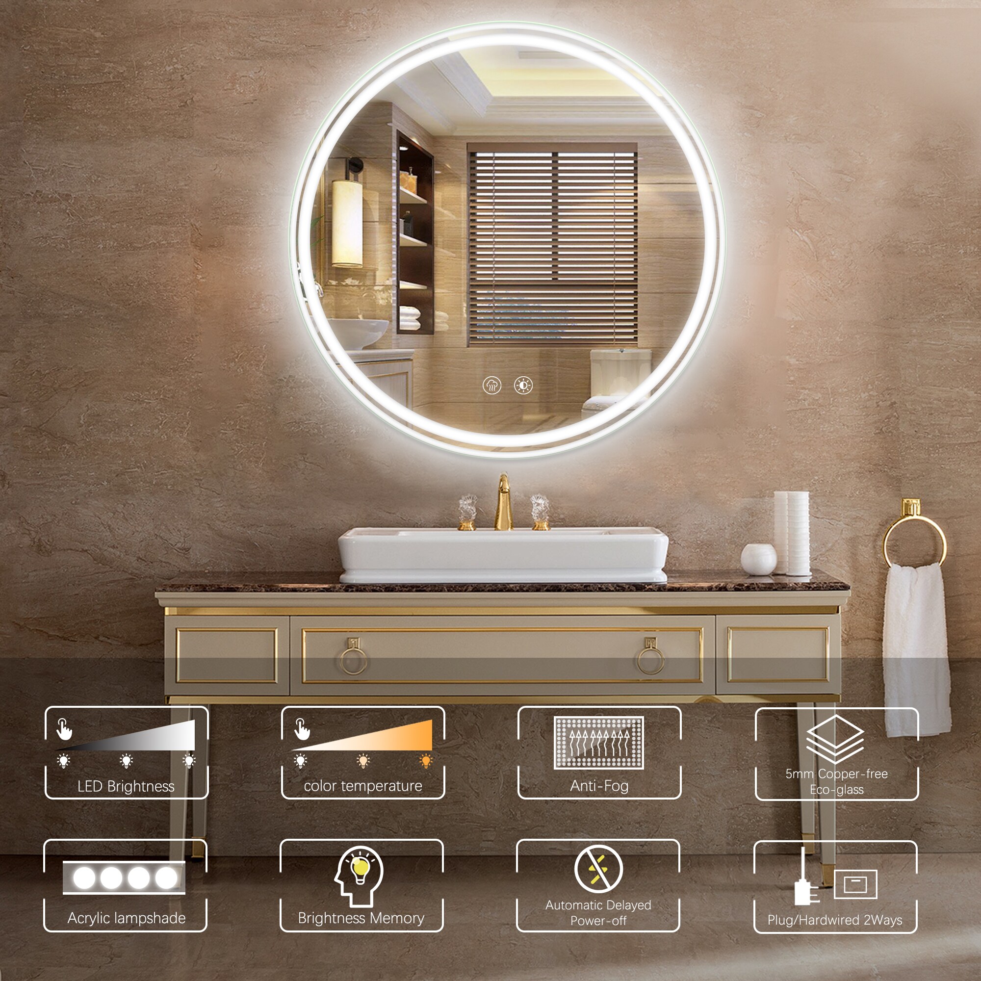 Bybafun YD5100001 Framed-Bath-Mirrors - View #4