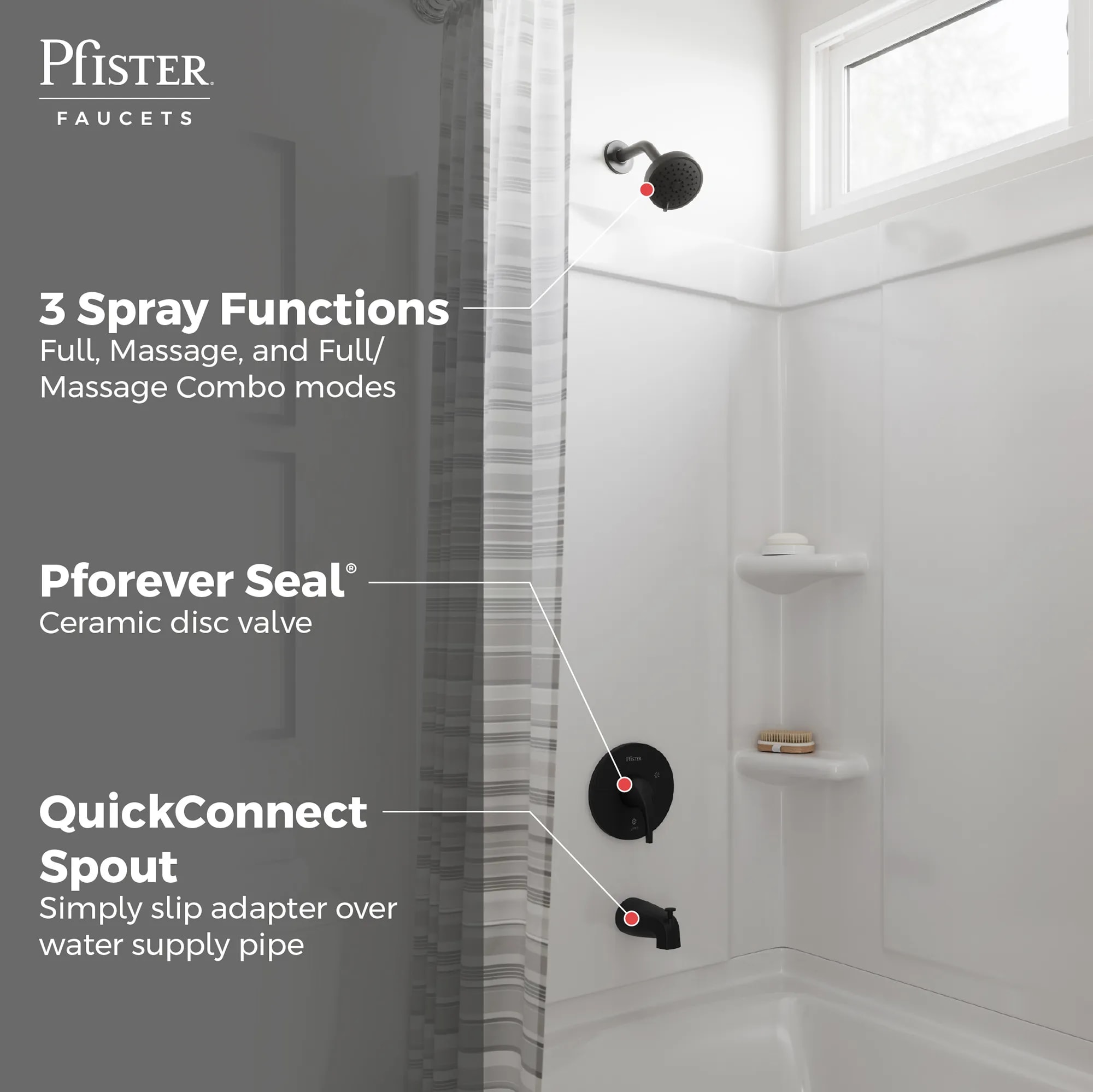 Pfister 8P8-WS2-FWBB Tub-Shower-Faucets - View #2