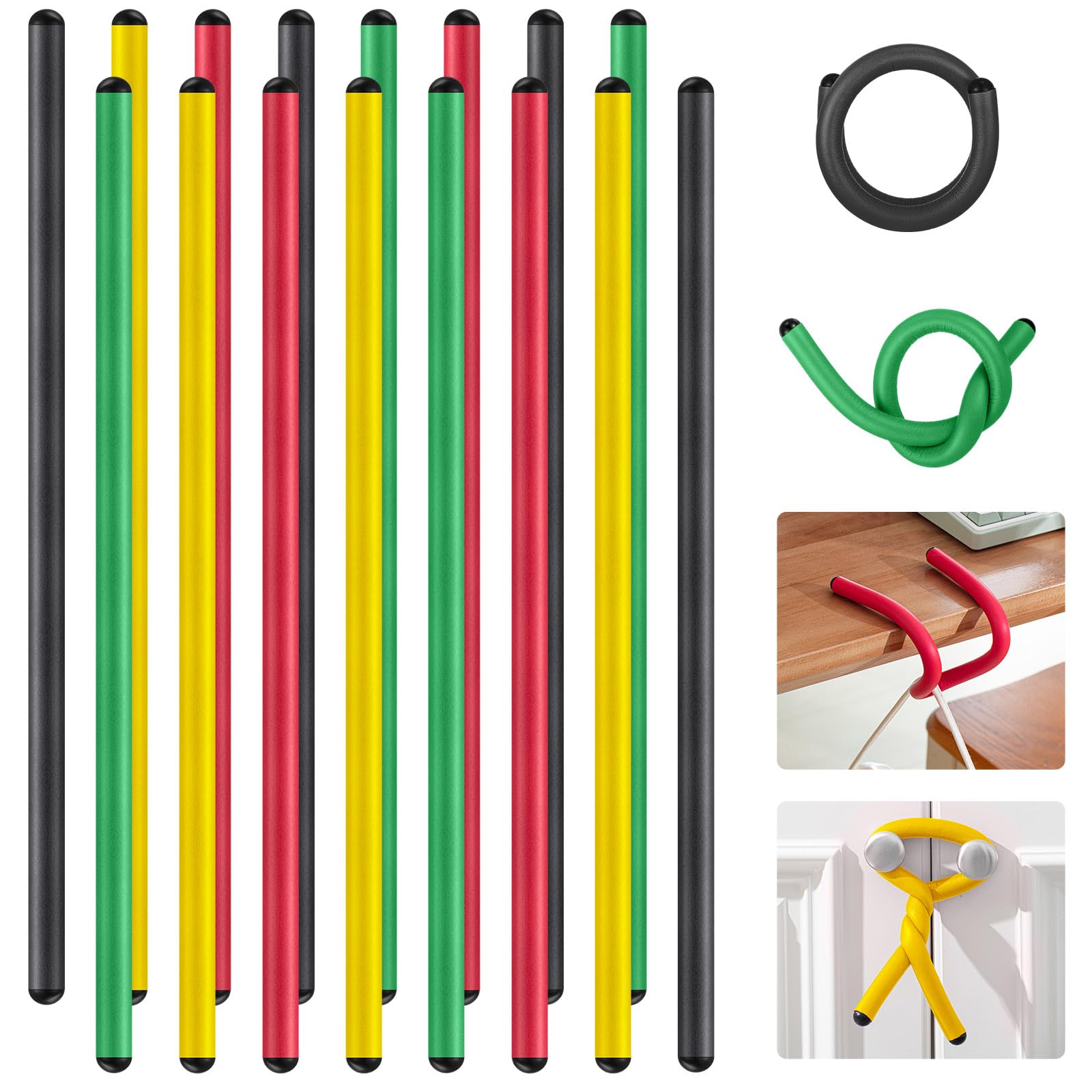 ITOPFOX  20 pcs reusable EVA foam twist ties 17 inch flexible bendable cable straps heavy duty for organizing cords bundling hoses tools in red