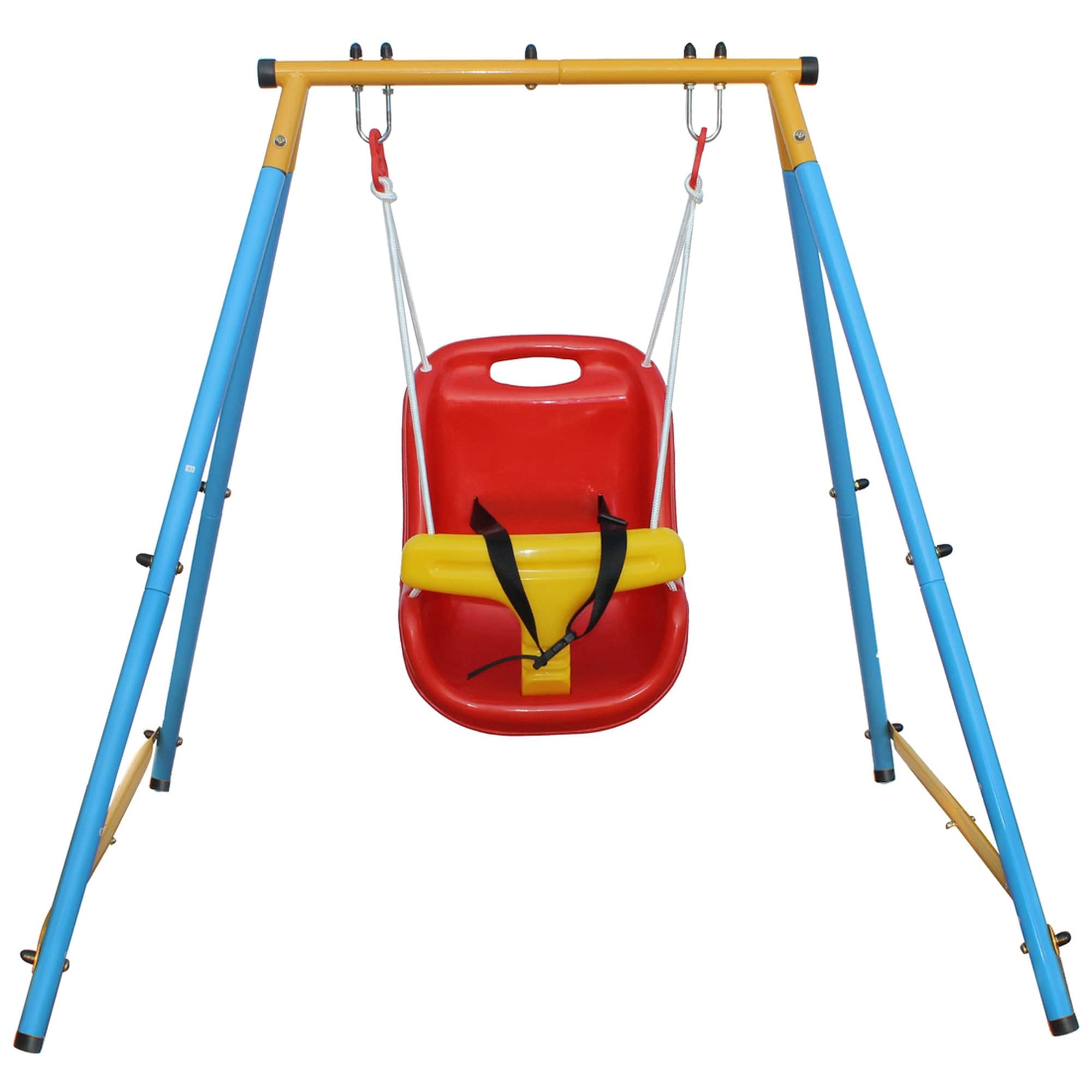 Vorene Baby Toddler Indoor Outdoor Metal Swing Set with Safety Belt Backyard