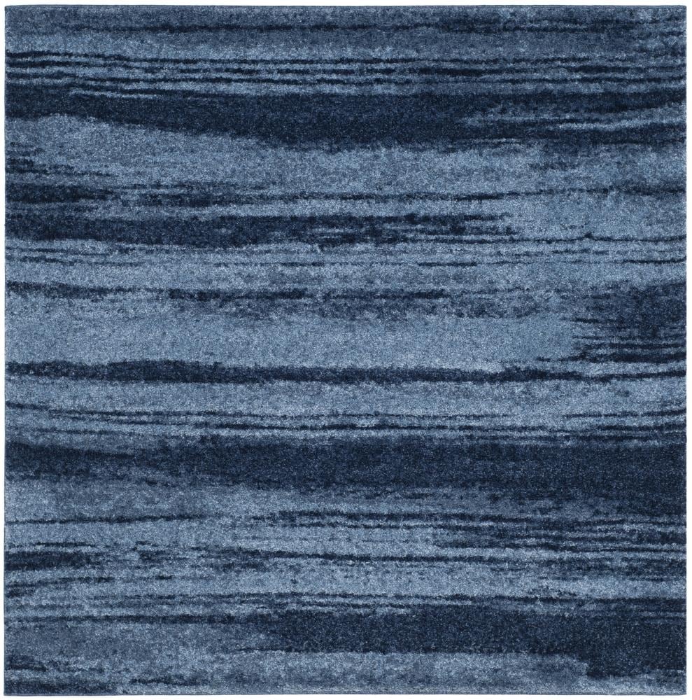 Safavieh RET2693-6065-6SQ Retro Fissure 6 x 6 (ft) Loomed Polypropylene Light Blue/Blue Square Indoor Stripe Area rug