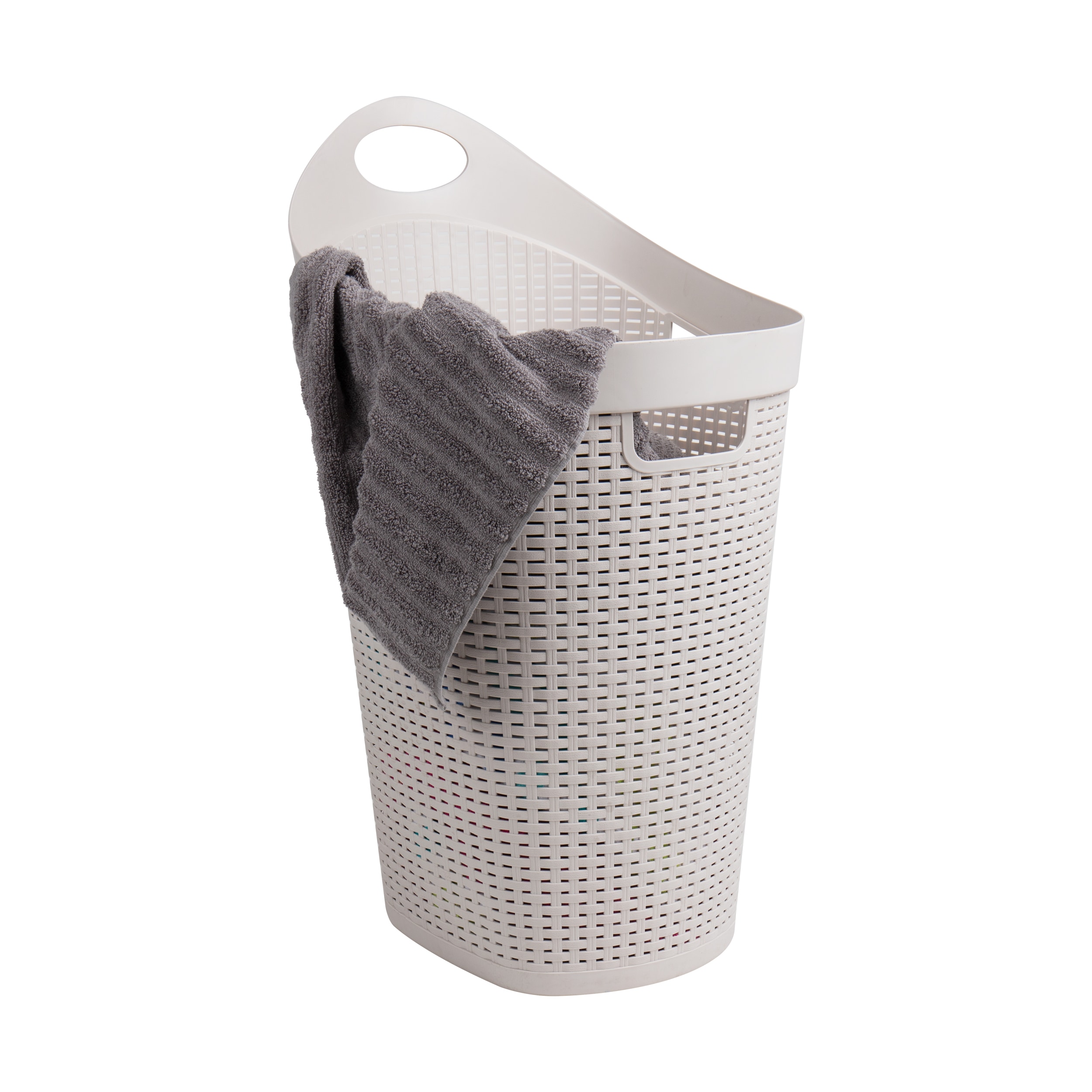 Mind Reader 60HWHEEL-IVO Off-white Plastic Laundry Hamper