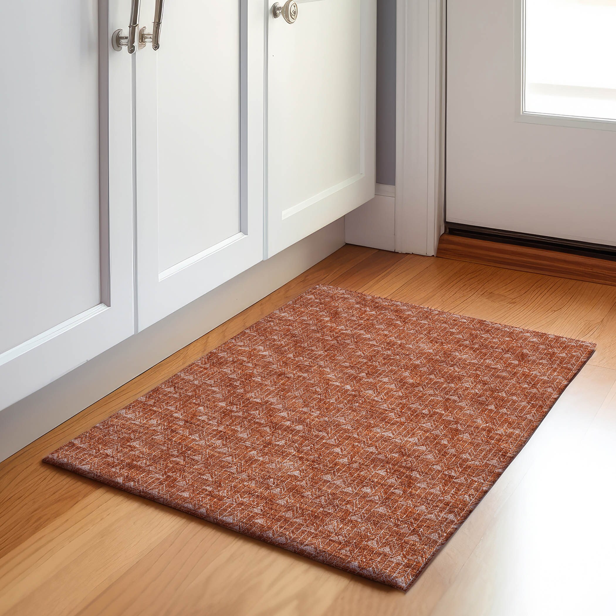 Addison Rugs AMF558PK20X30 Mayfield AMF558PK 2 x 3 (ft) Loomed Polyester Paprika Rectangular Indoor Geometric Machine washable Area rug