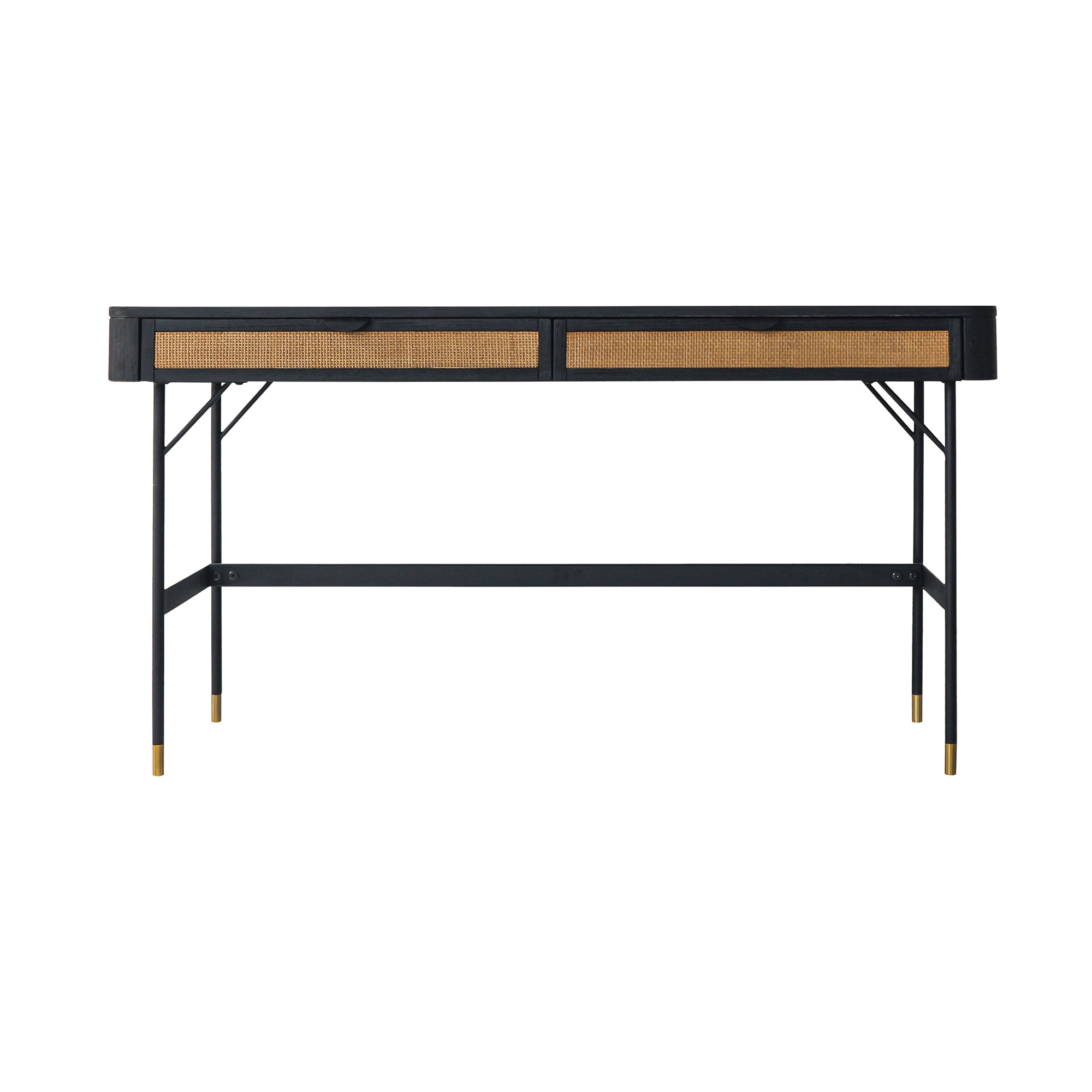 Armen Living LCSRDEBL 57-Inches Black Casual Acacia Writing desk
