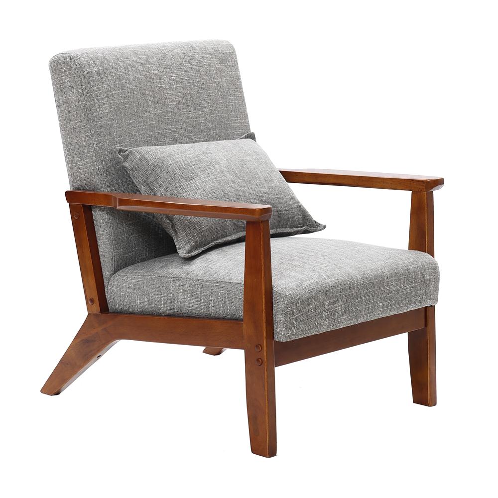 LuxenHome WHIF1796 Modern Gray Accent Chair