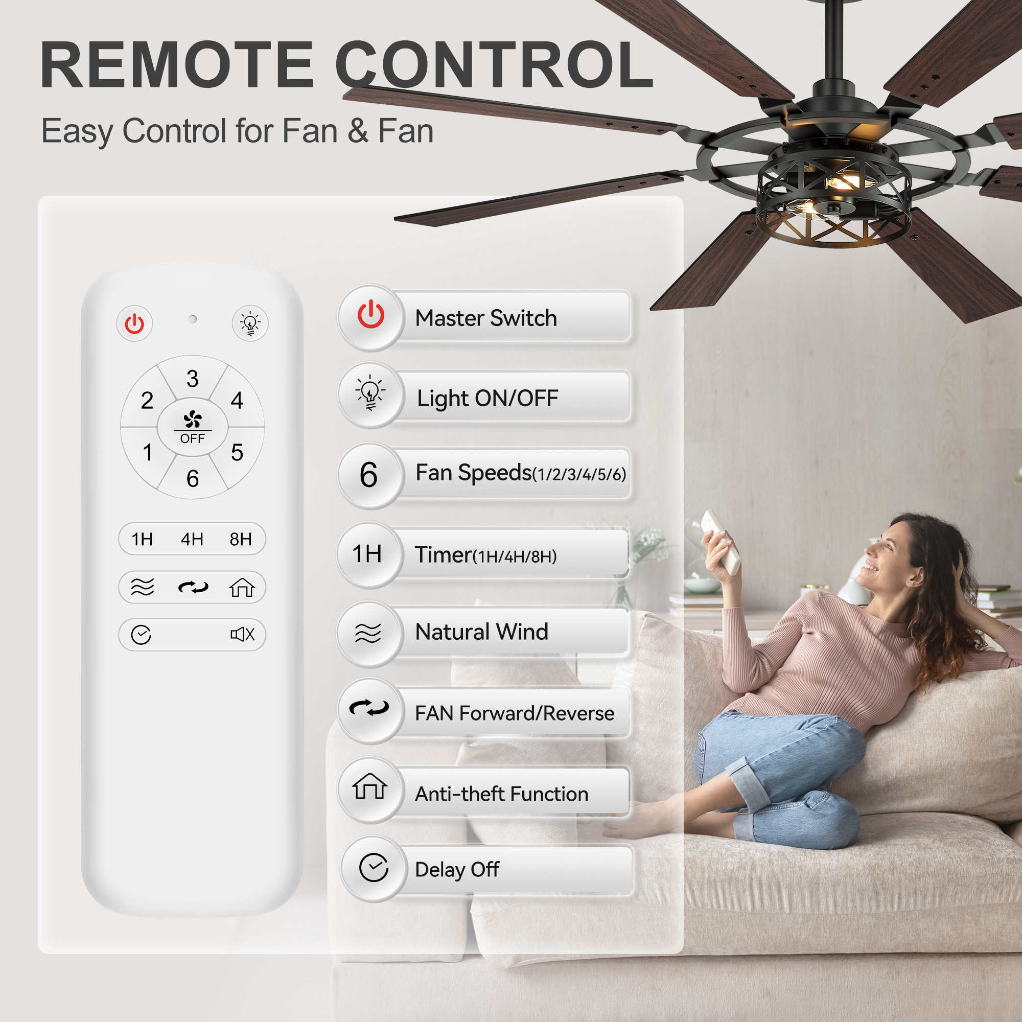 Breezary 35082-BK-H Ceiling-Fans - View #5