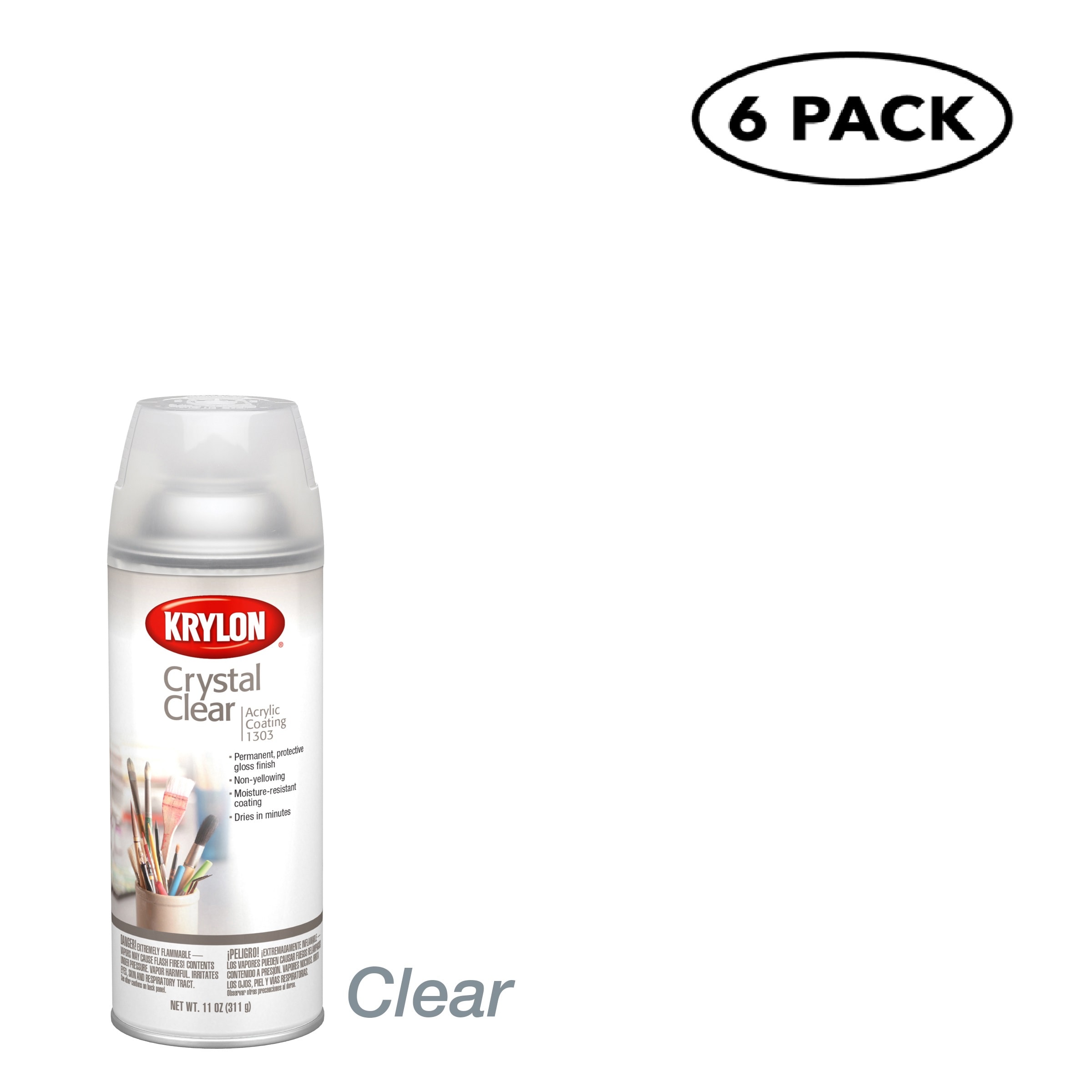 Krylon K01303007SOS 6 -Pack Gloss Clear Spray paint ( NET WT. 36-oz )